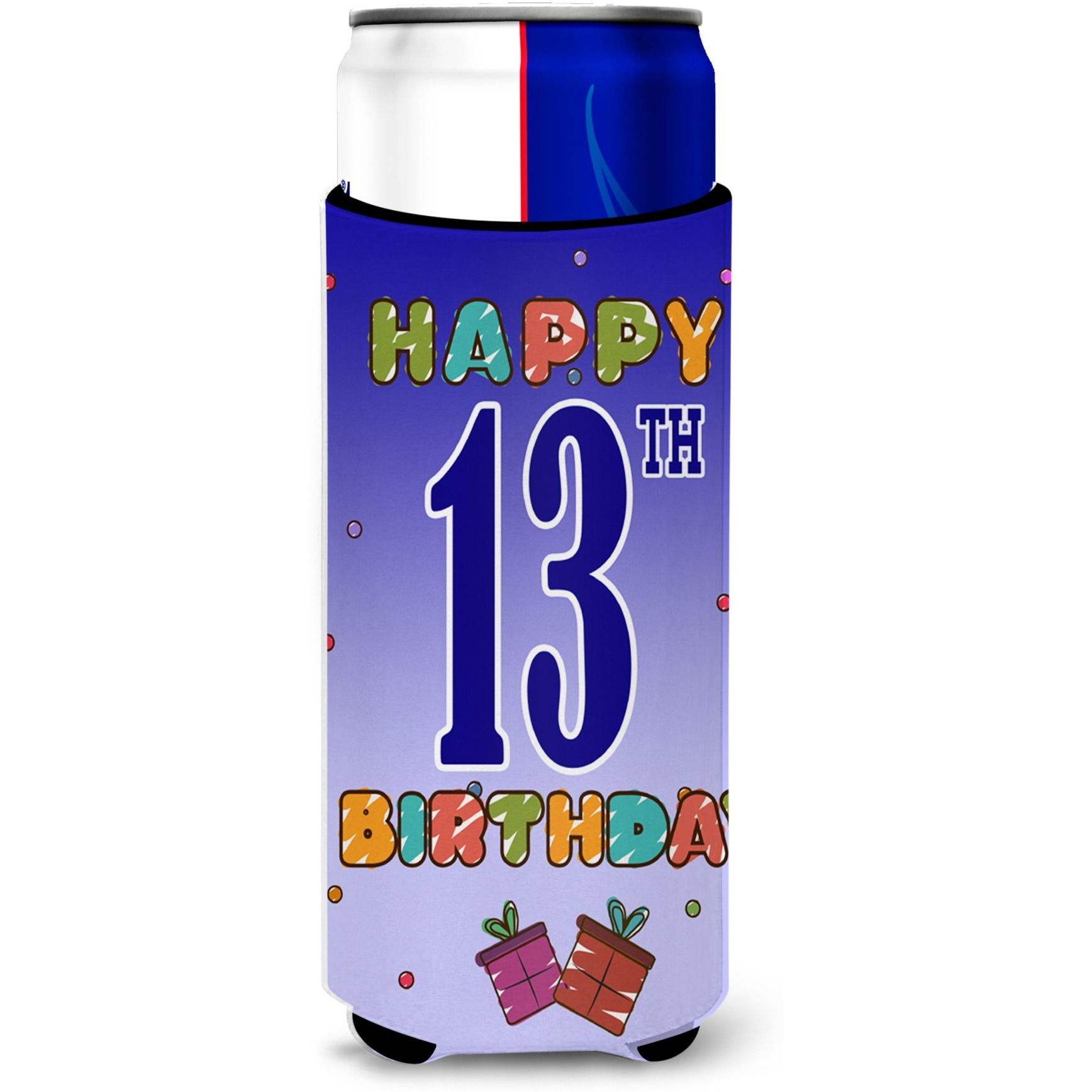 Happy 13th Birthday Ultra Beverage Insulators for slim cans CJ1104MUK