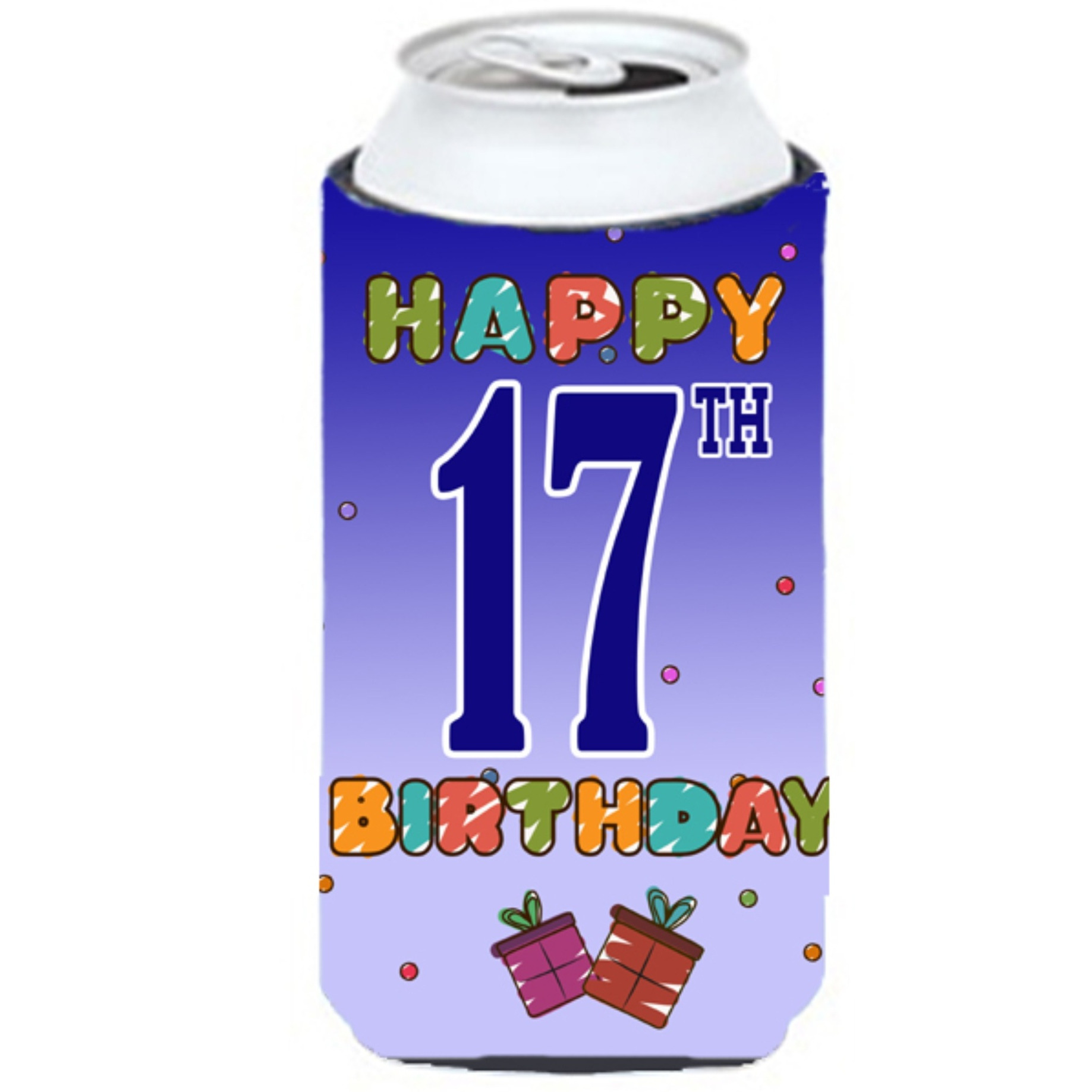 Happy 17th Birthday Tall Boy Beverage Insulator Hugger CJ1108TBC