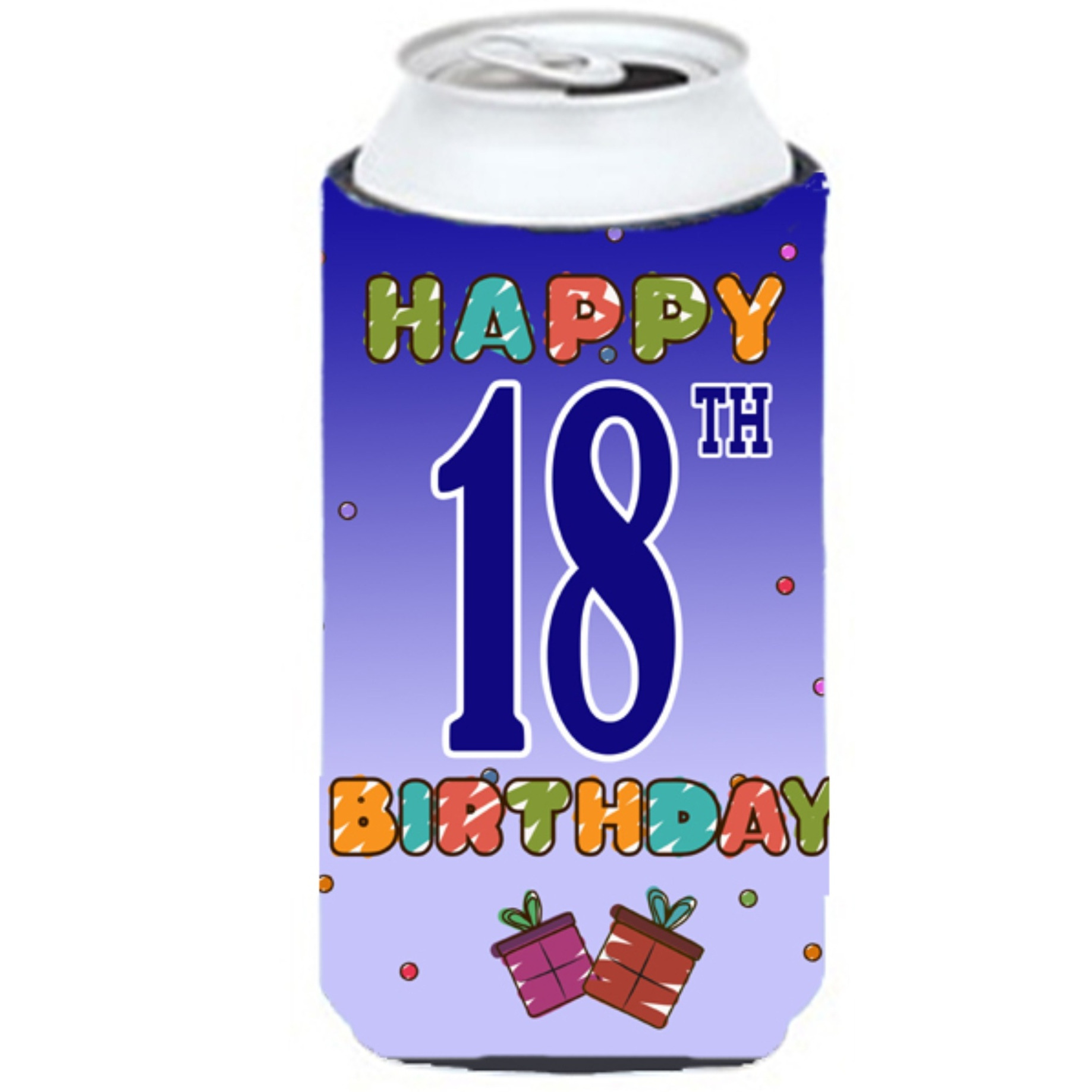 Happy 18th Birthday Tall Boy Beverage Insulator Hugger CJ1109TBC