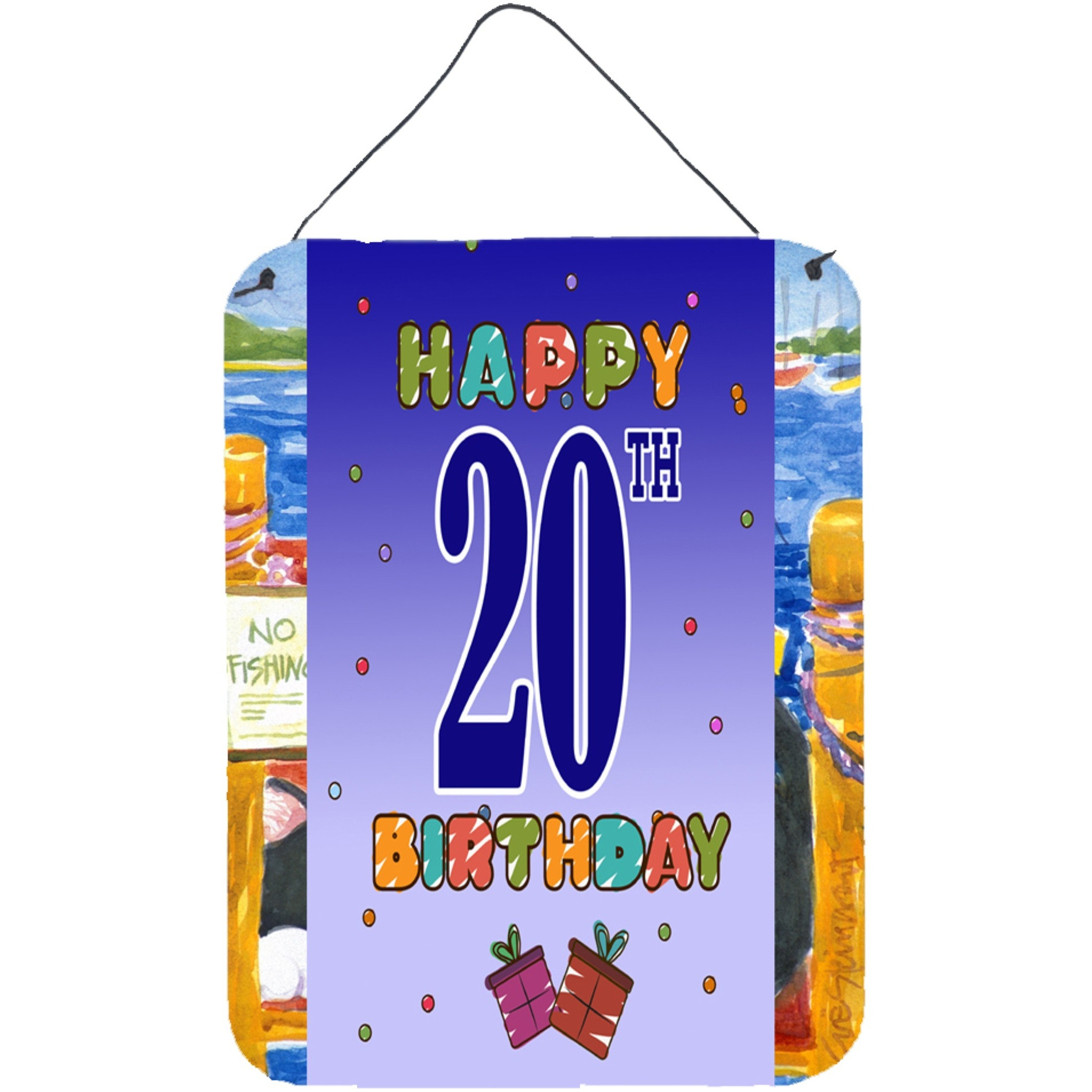 &quotCaroline's Treasures CJ1120DS1216 Happy 19th Birthday Wall or Door Hanging Prints, 16 x 12"", Multicolor"
