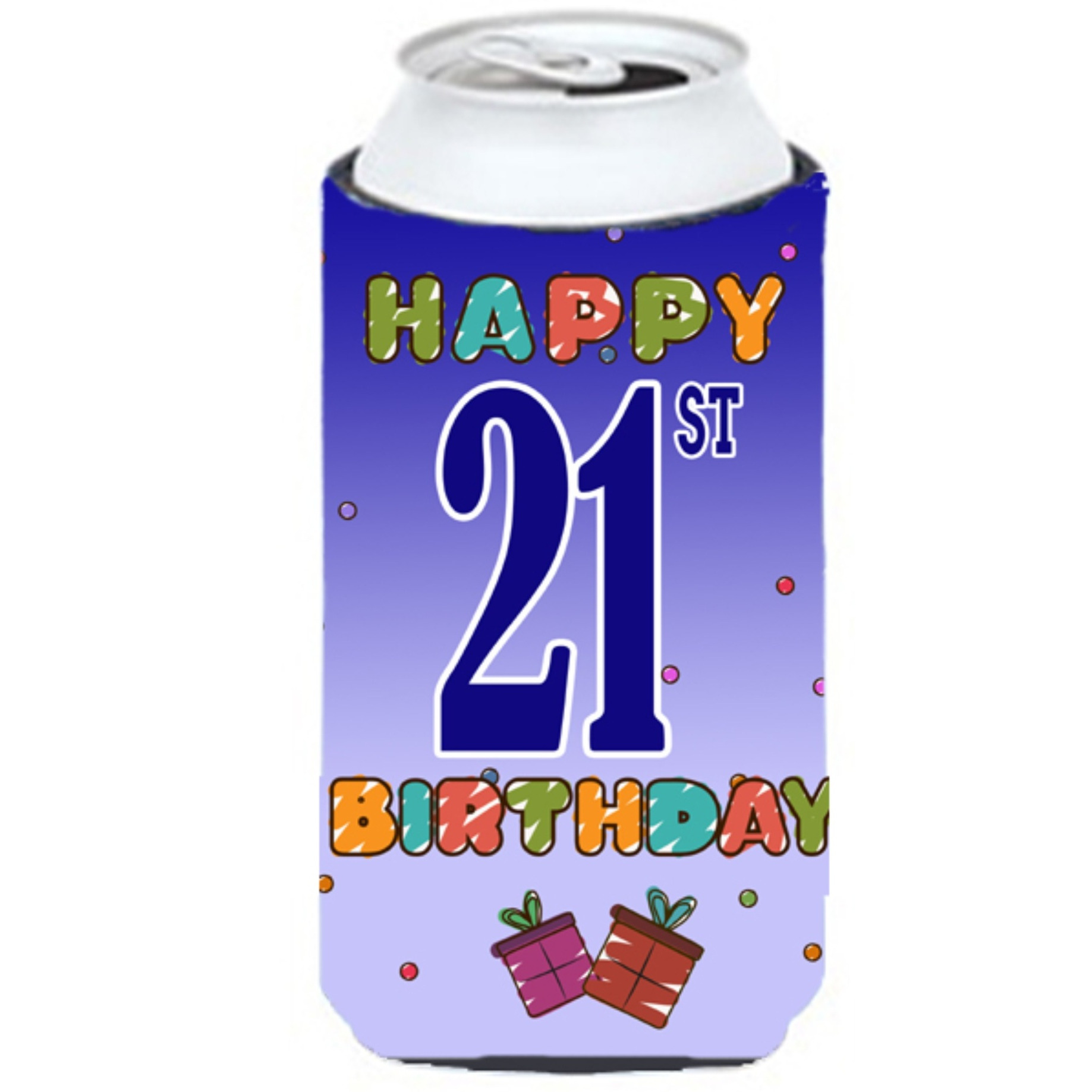 Happy 21st Birthday Tall Boy Beverage Insulator Hugger CJ1121TBC