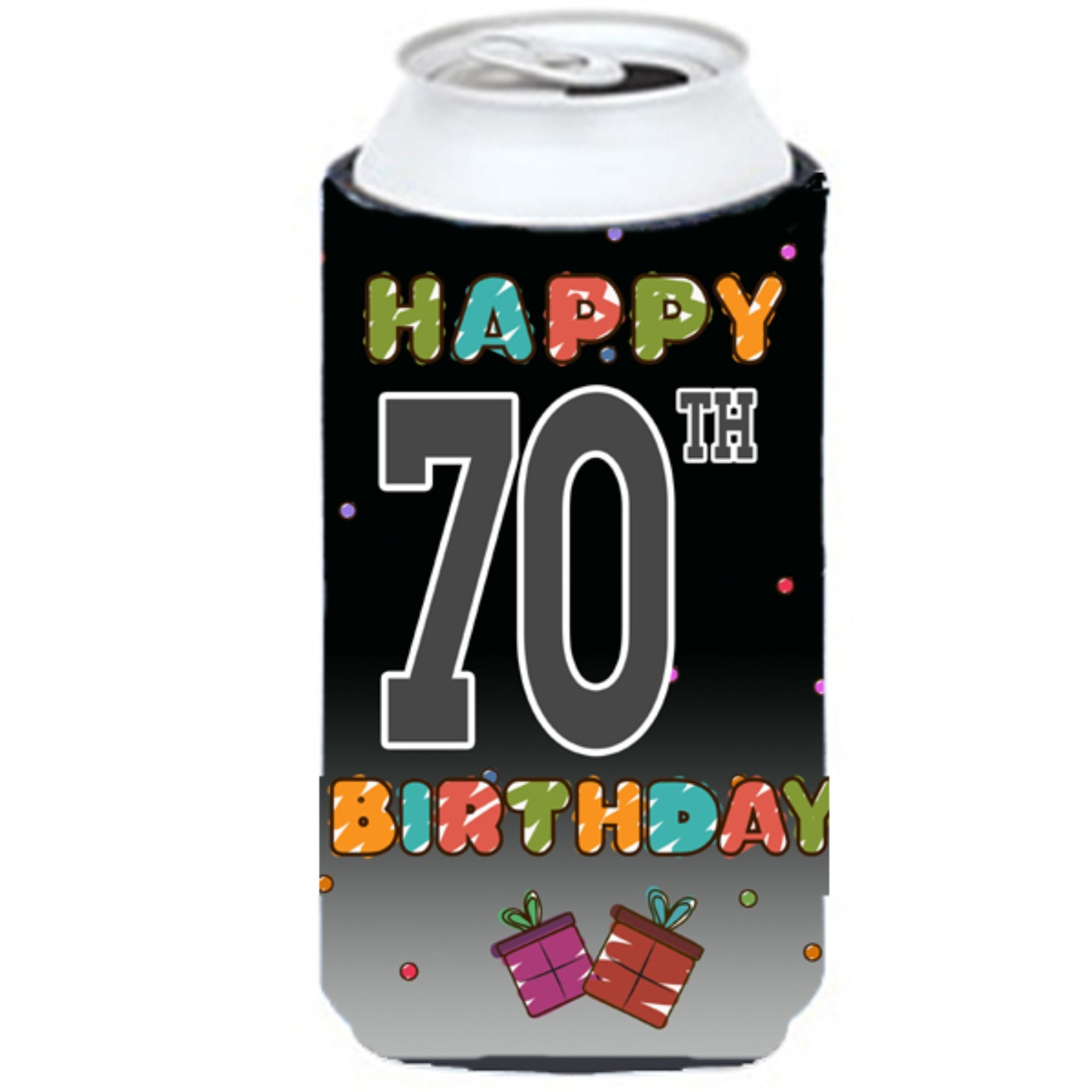 Happy 70th Birthday Tall Boy Beverage Insulator Hugger CJ1126TBC