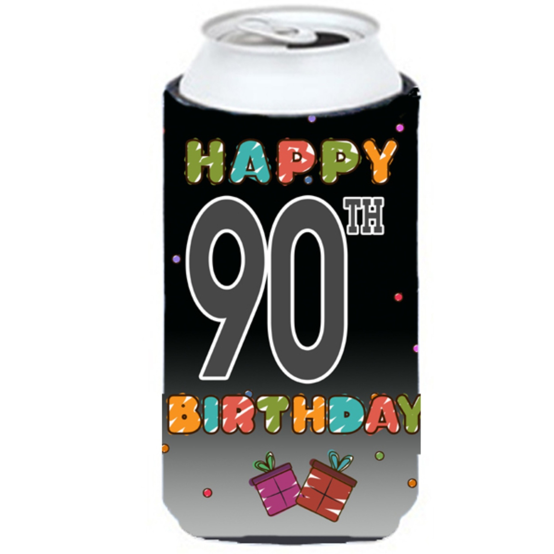 Happy 90th Birthday Tall Boy Beverage Insulator Hugger CJ1128TBC