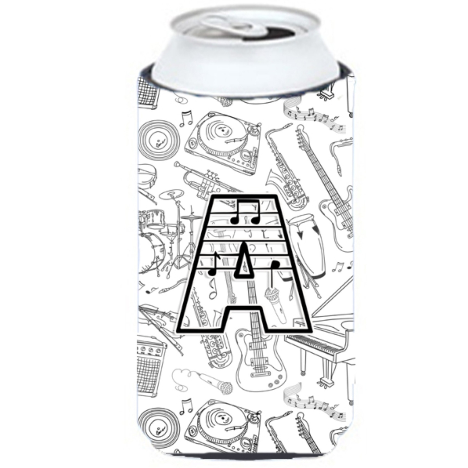 Letter A Musical Note Letters Tall Boy Beverage Insulator Hugger CJ2007-ATBC
