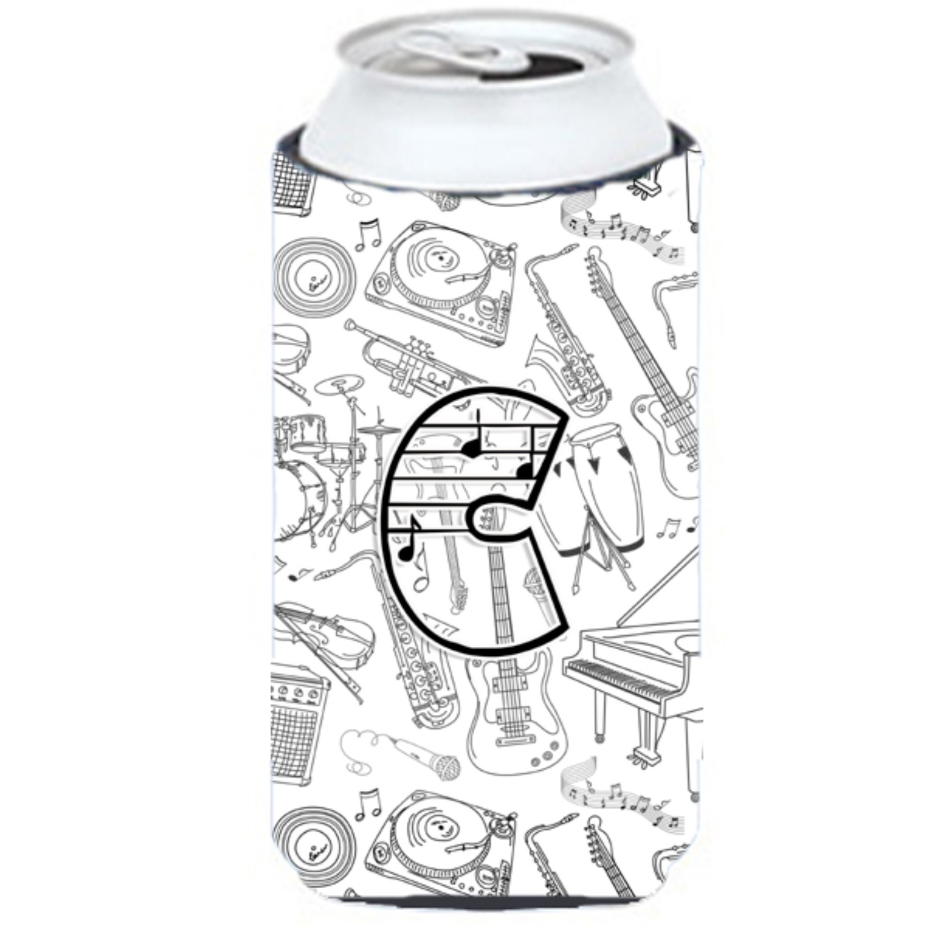 Letter C Musical Note Letters Tall Boy Beverage Insulator Hugger CJ2007-CTBC