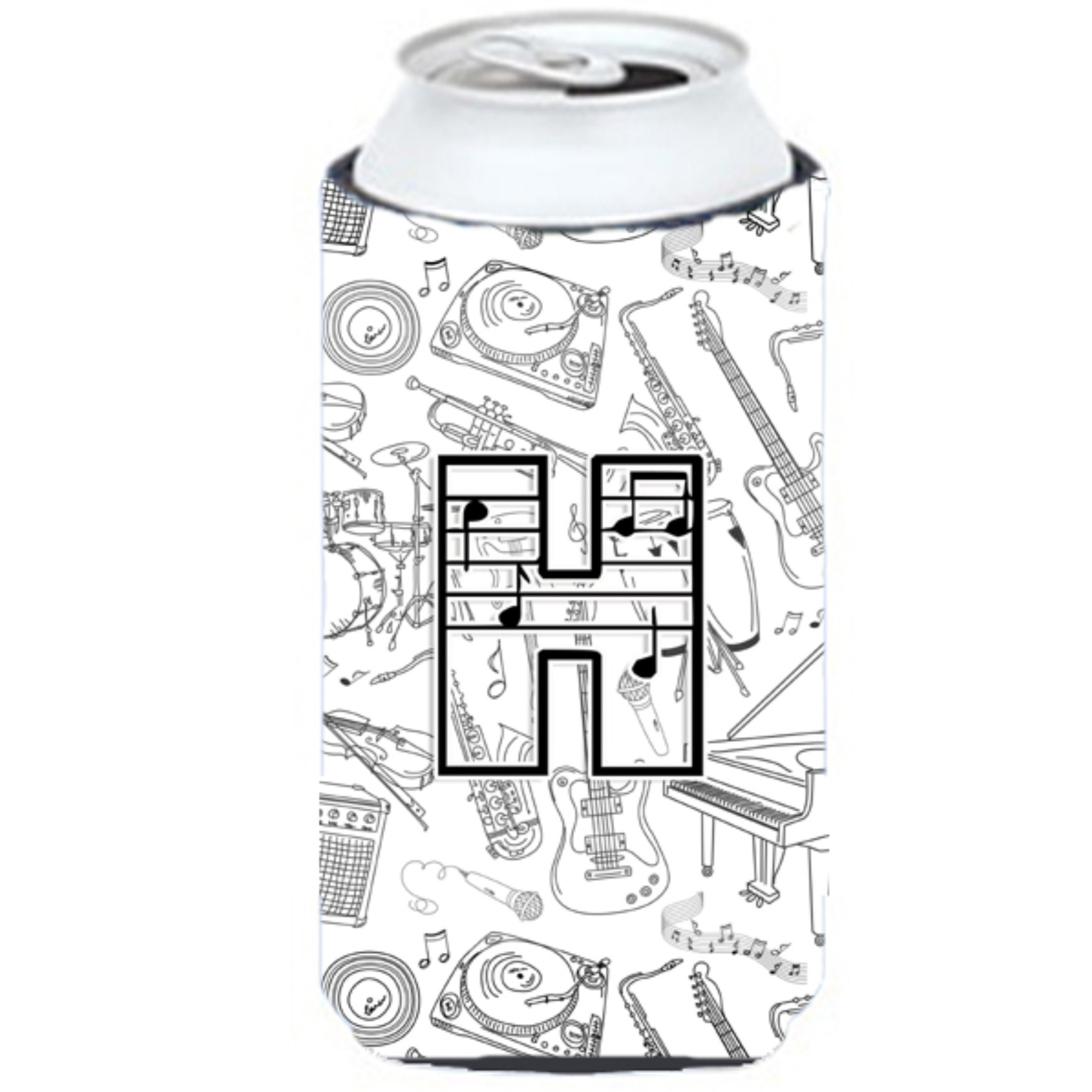 Letter H Musical Note Letters Tall Boy Beverage Insulator Hugger CJ2007-HTBC