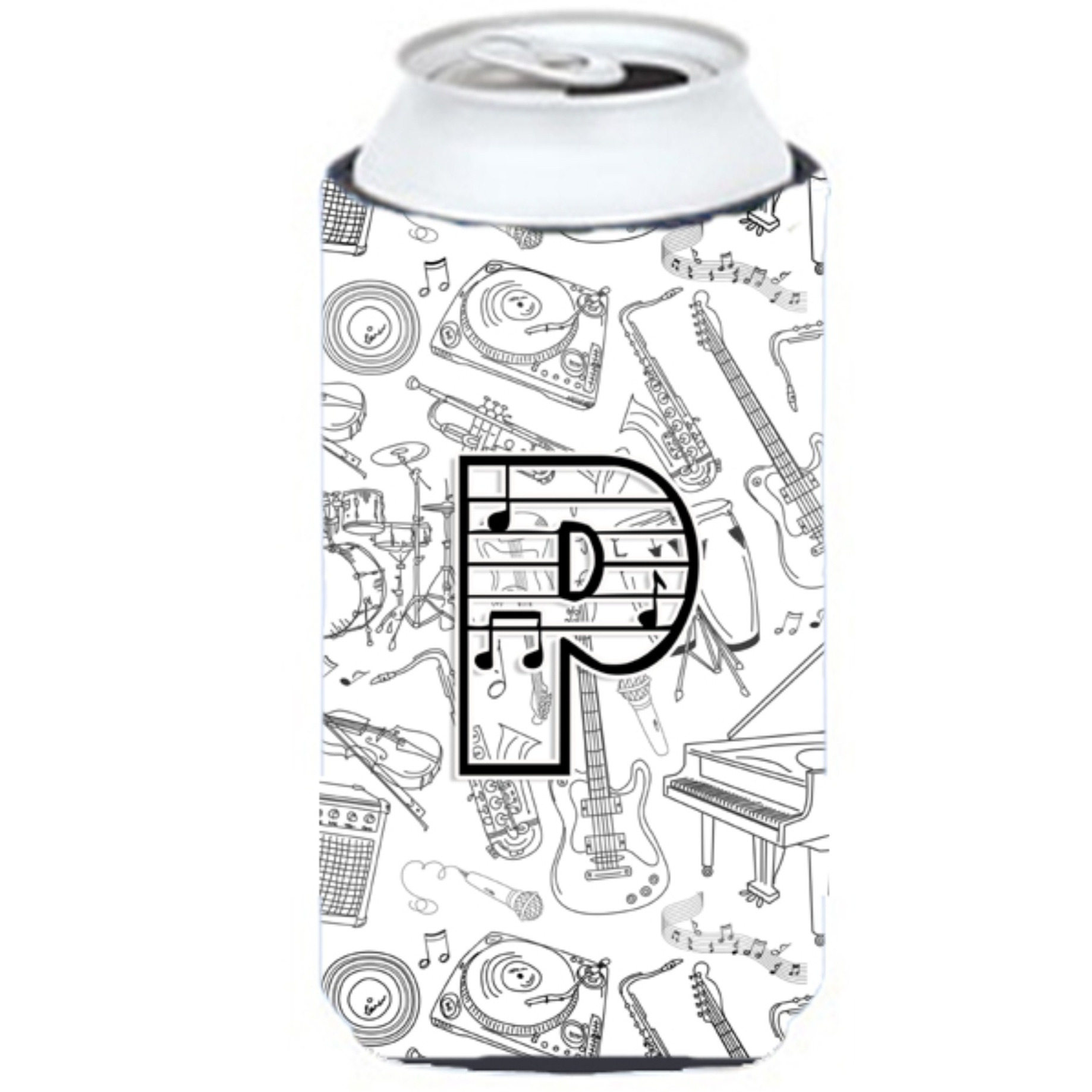 Letter P Musical Note Letters Tall Boy Beverage Insulator Hugger CJ2007-PTBC