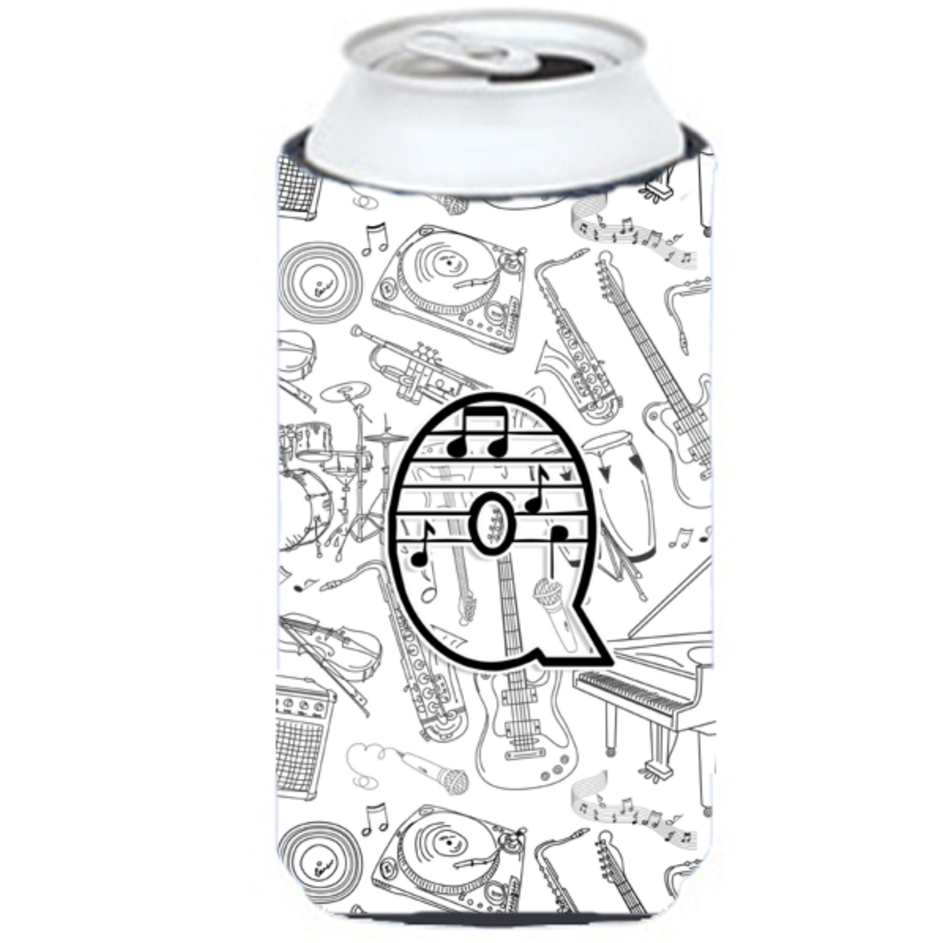 Letter Q Musical Note Letters Tall Boy Beverage Insulator Hugger CJ2007-QTBC
