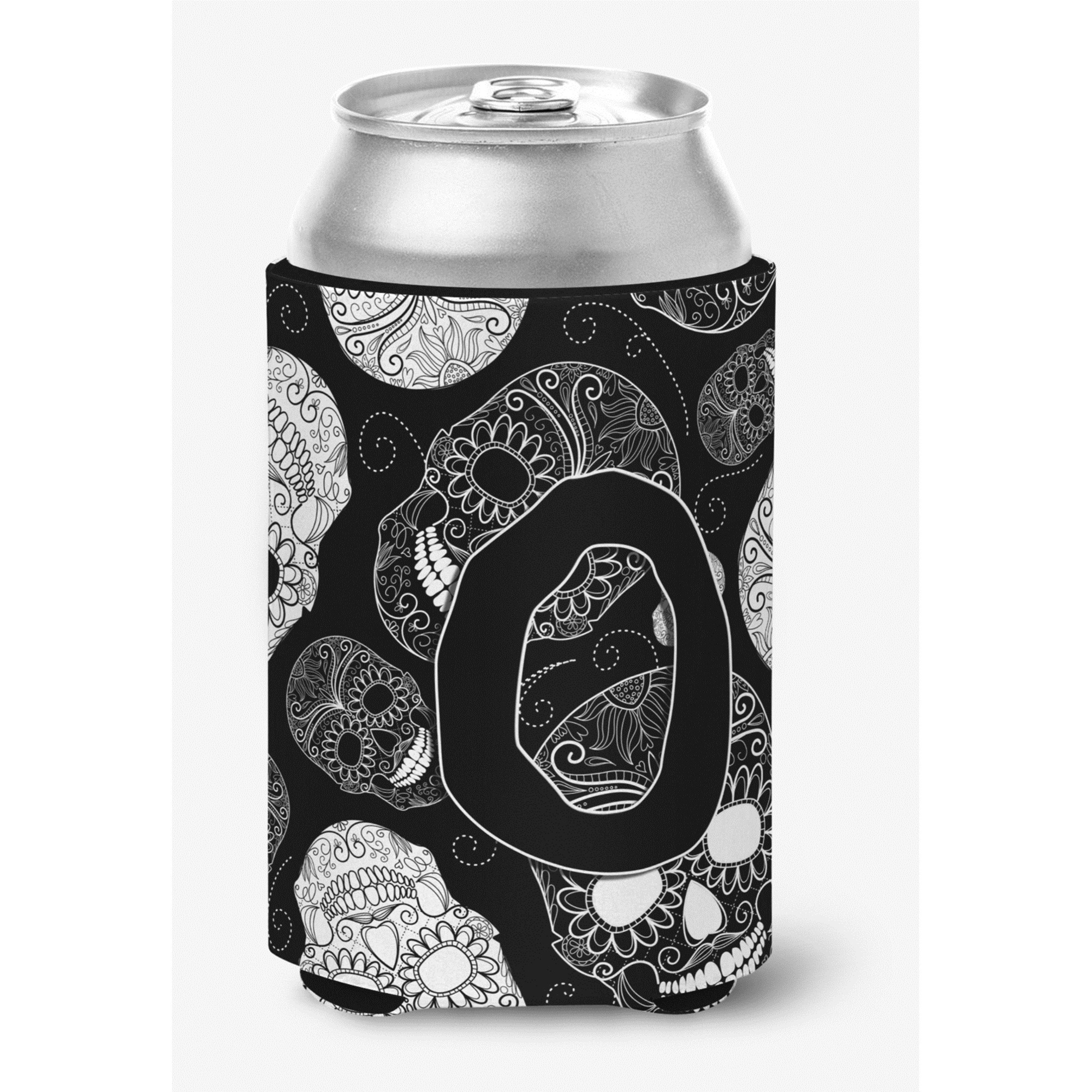 Letter O Day of the Dead Skulls Black Can or Bottle Hugger CJ2008-OCC