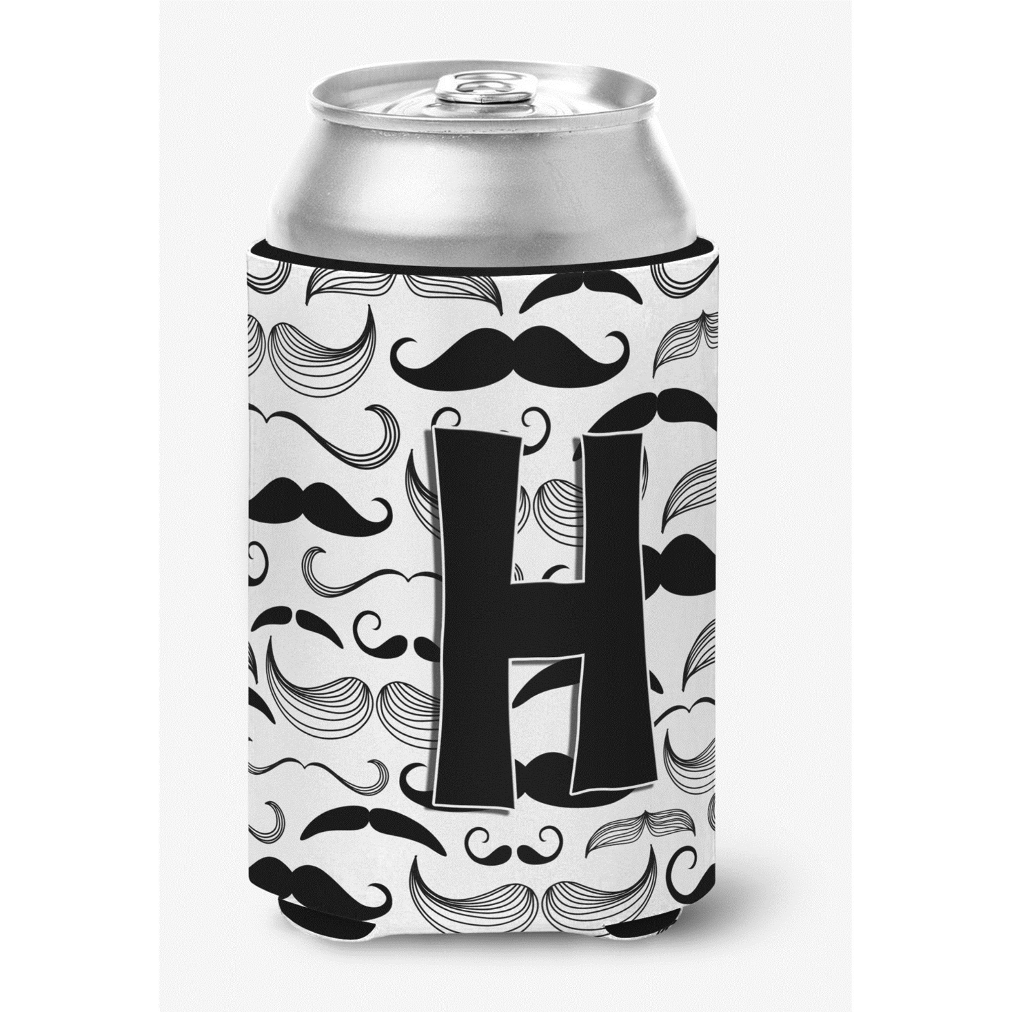 Letter H Moustache Initial Can or Bottle Hugger CJ2009-HCC