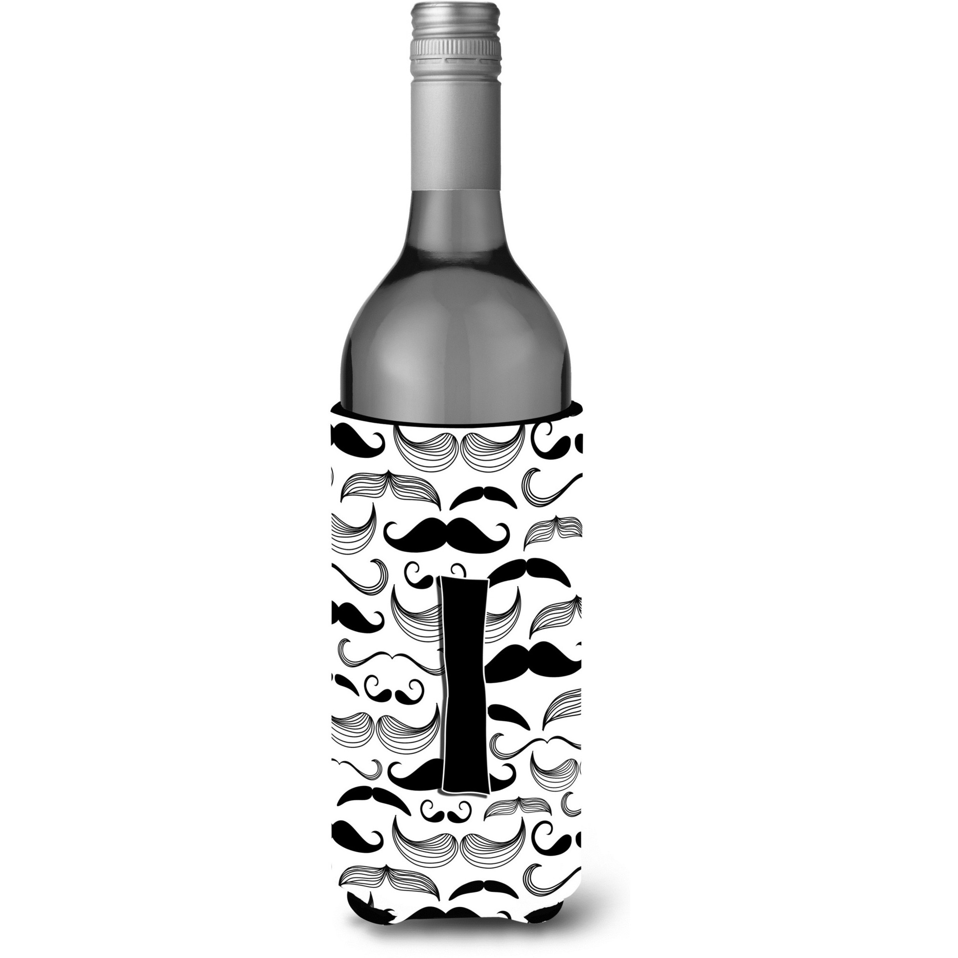 Letter I Moustache Initial Wine Bottle Beverage Insulator Hugger CJ2009-ILITERK