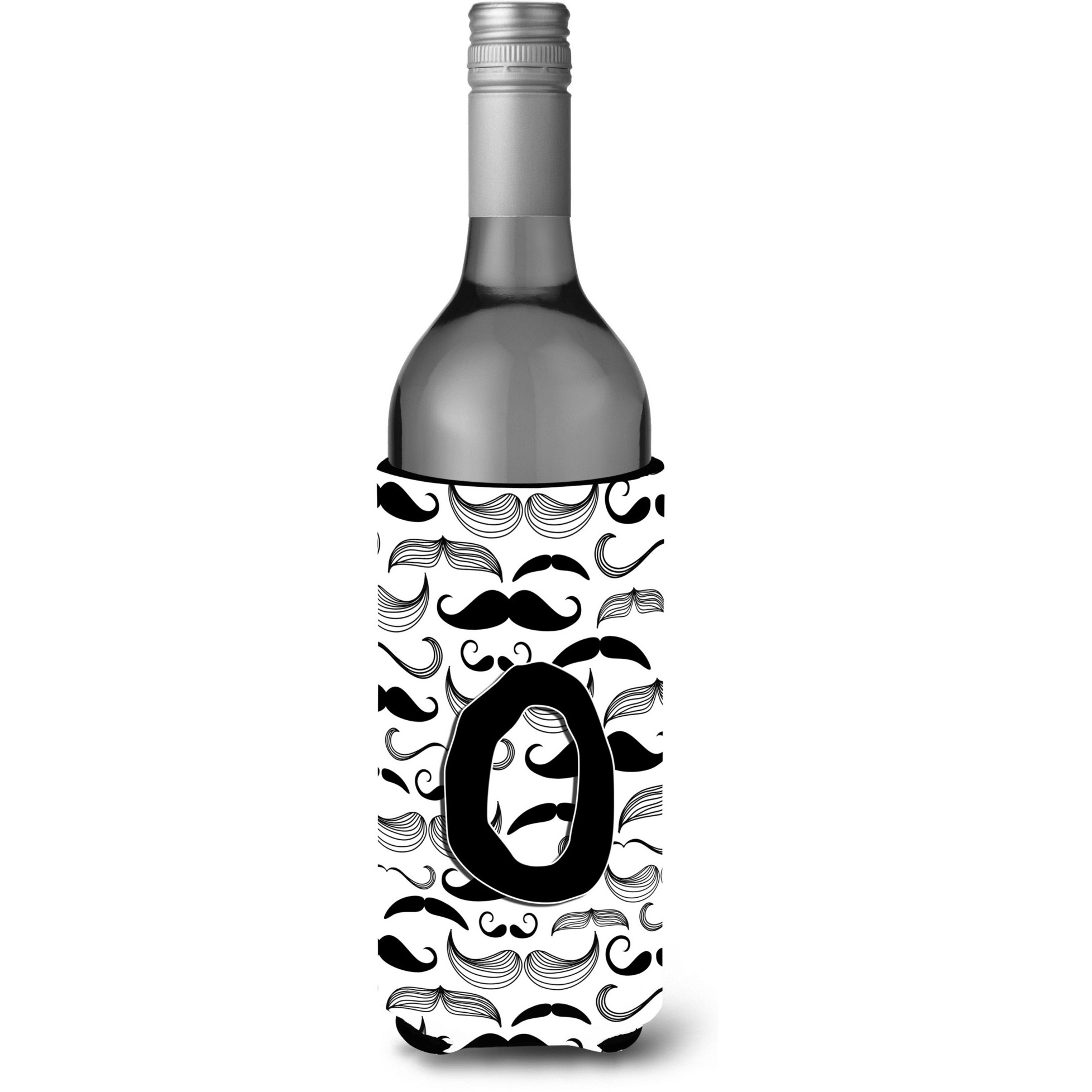 Letter O Moustache Initial Wine Bottle Beverage Insulator Hugger CJ2009-OLITERK