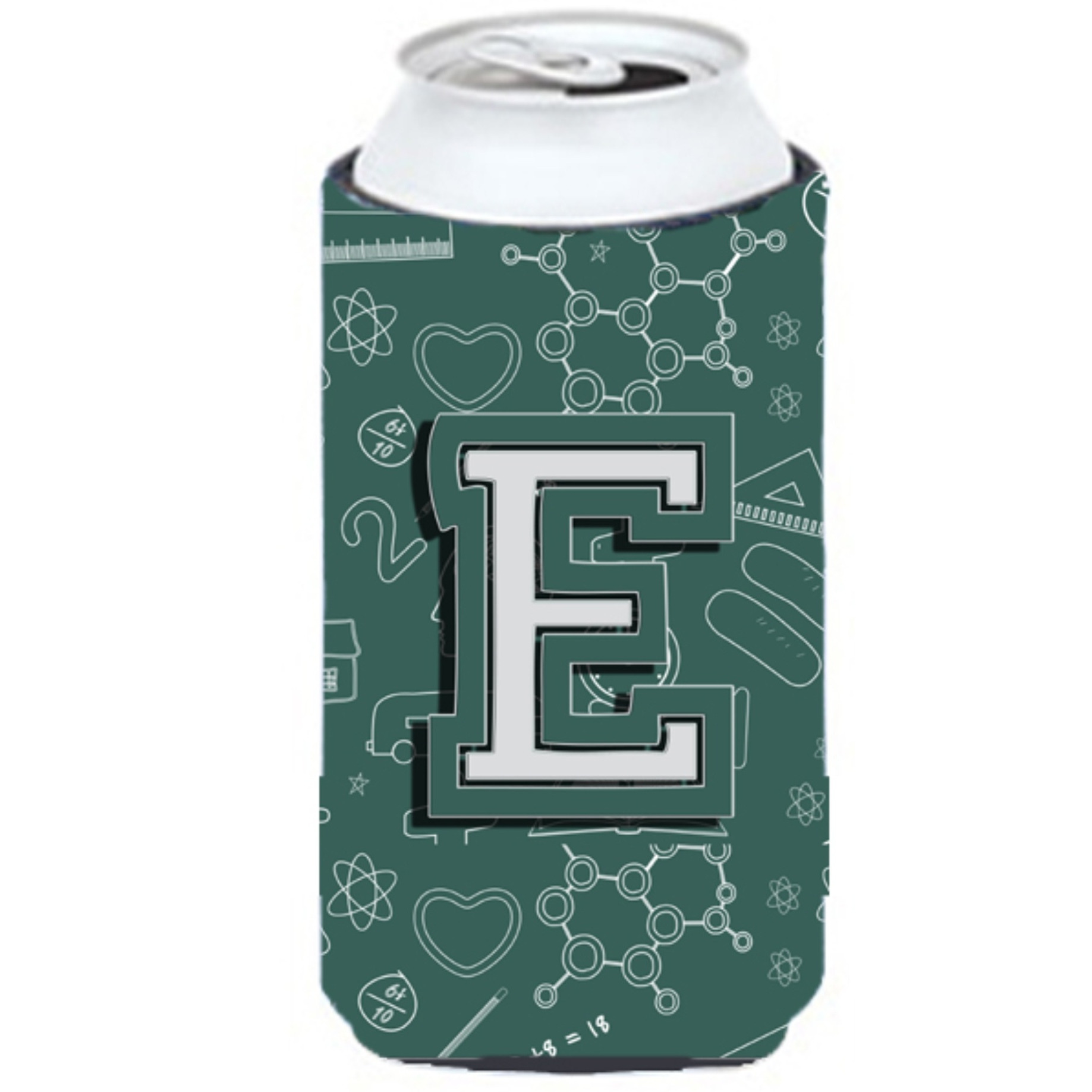 Letter E Back to School Initial Tall Boy Beverage Insulator Hugger CJ2010-ETBC
