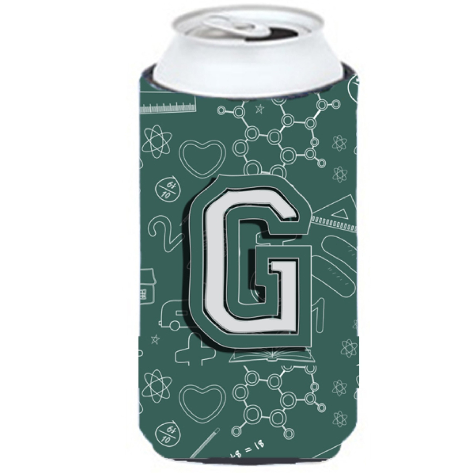 Letter G Back to School Initial Tall Boy Beverage Insulator Hugger CJ2010-GTBC