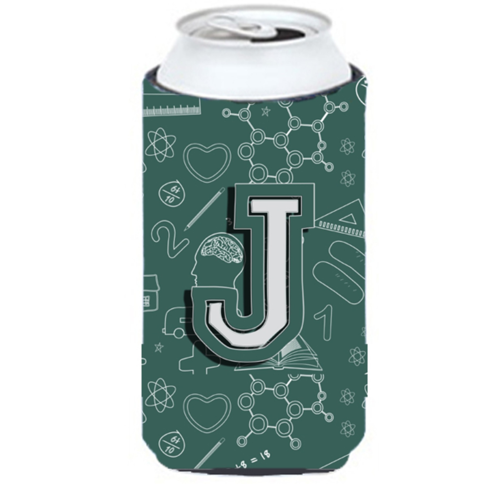 Letter J Back to School Initial Tall Boy Beverage Insulator Hugger CJ2010-JTBC