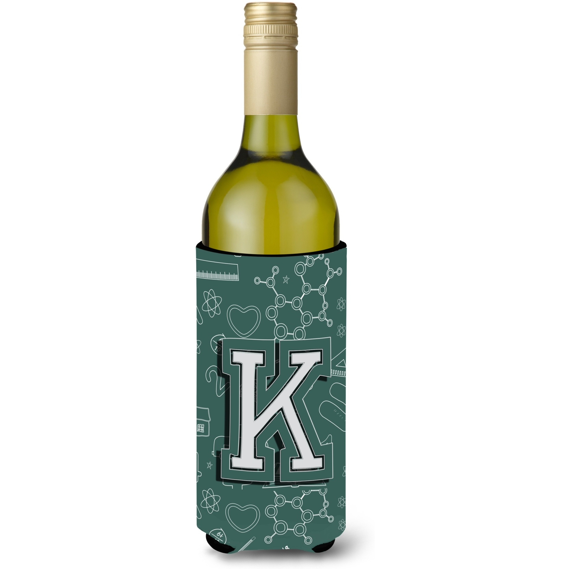 Letter K Back to School Initial Wine Bottle Beverage Insulator Hugger CJ2010-KLITERK