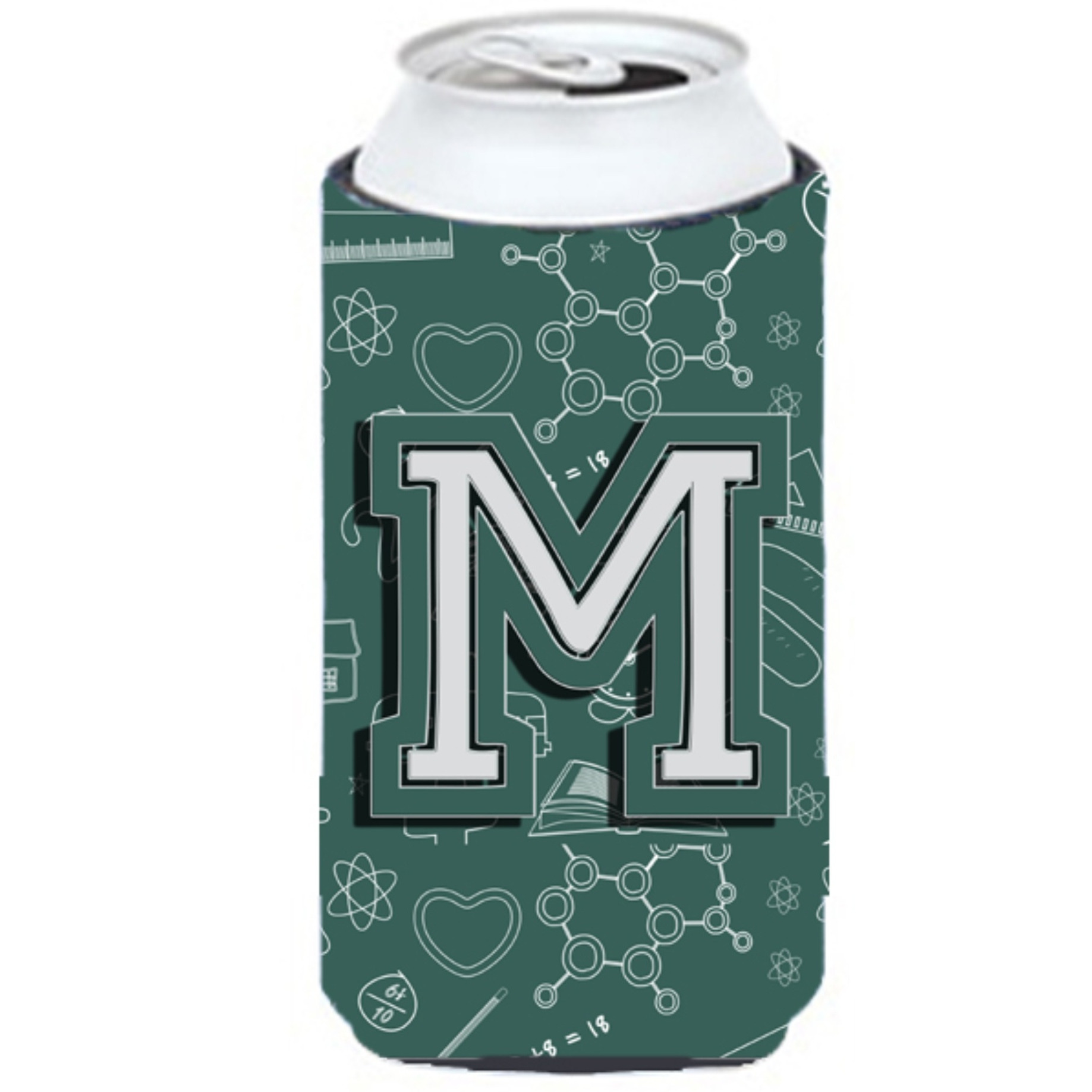 Letter M Back to School Initial Tall Boy Beverage Insulator Hugger CJ2010-MTBC
