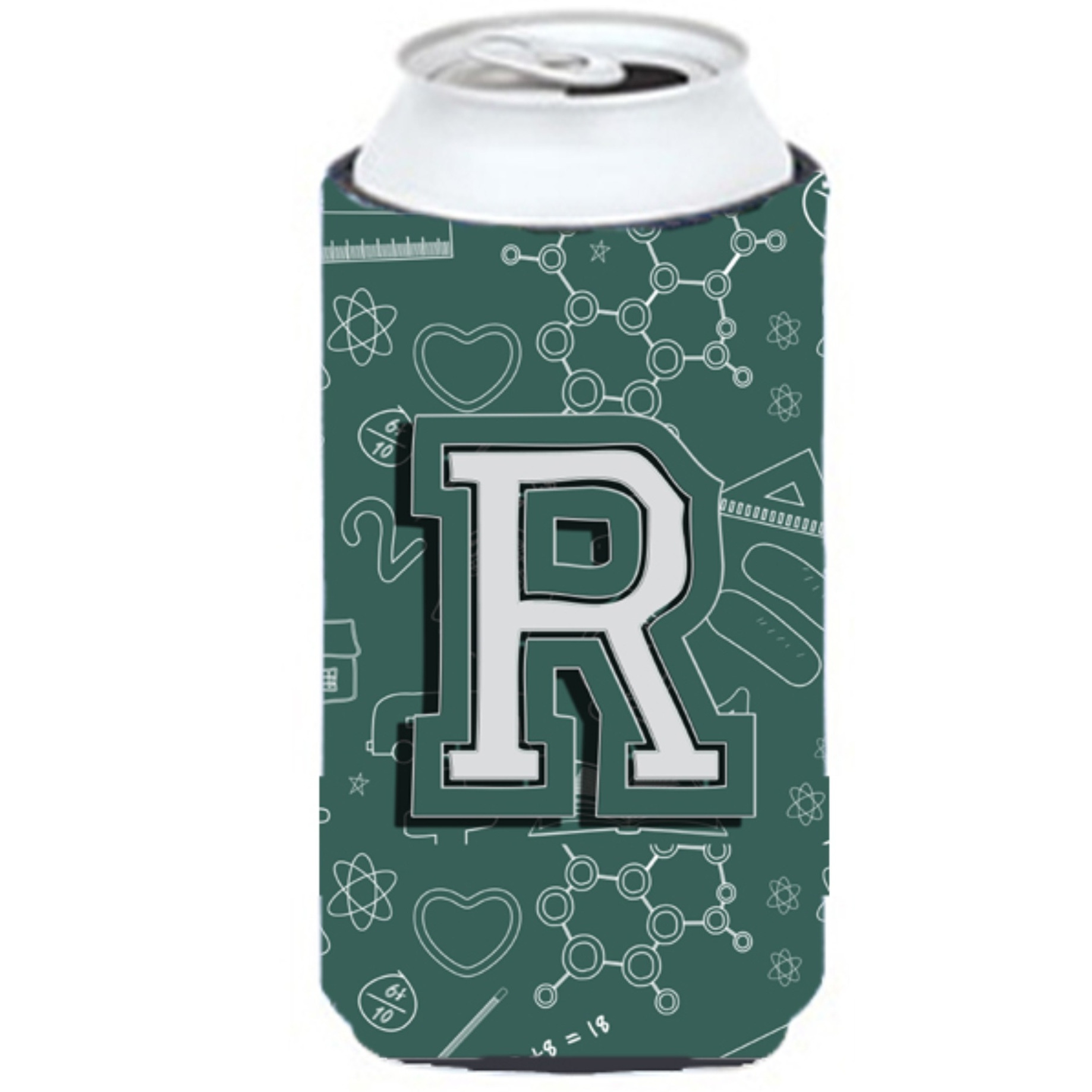 Letter R Back to School Initial Tall Boy Beverage Insulator Hugger CJ2010-RTBC