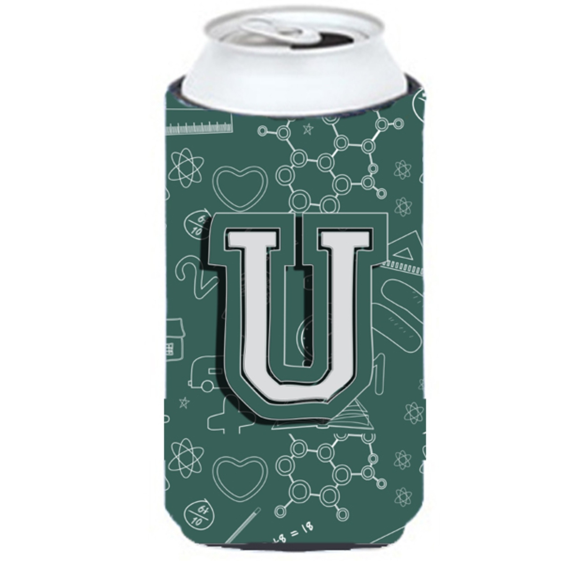 Letter U Back to School Initial Tall Boy Beverage Insulator Hugger CJ2010-UTBC