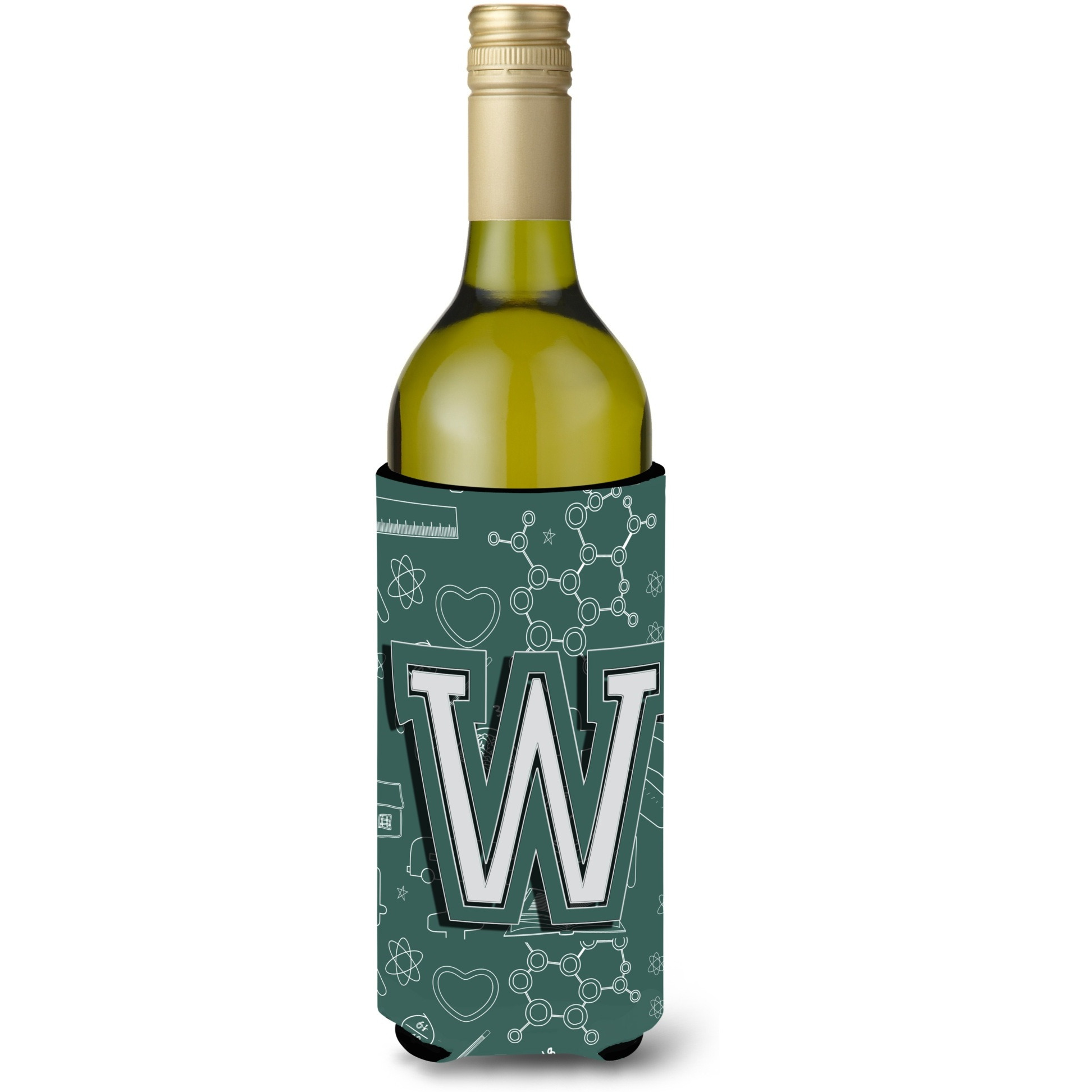 Letter W Back to School Initial Wine Bottle Beverage Insulator Hugger CJ2010-WLITERK