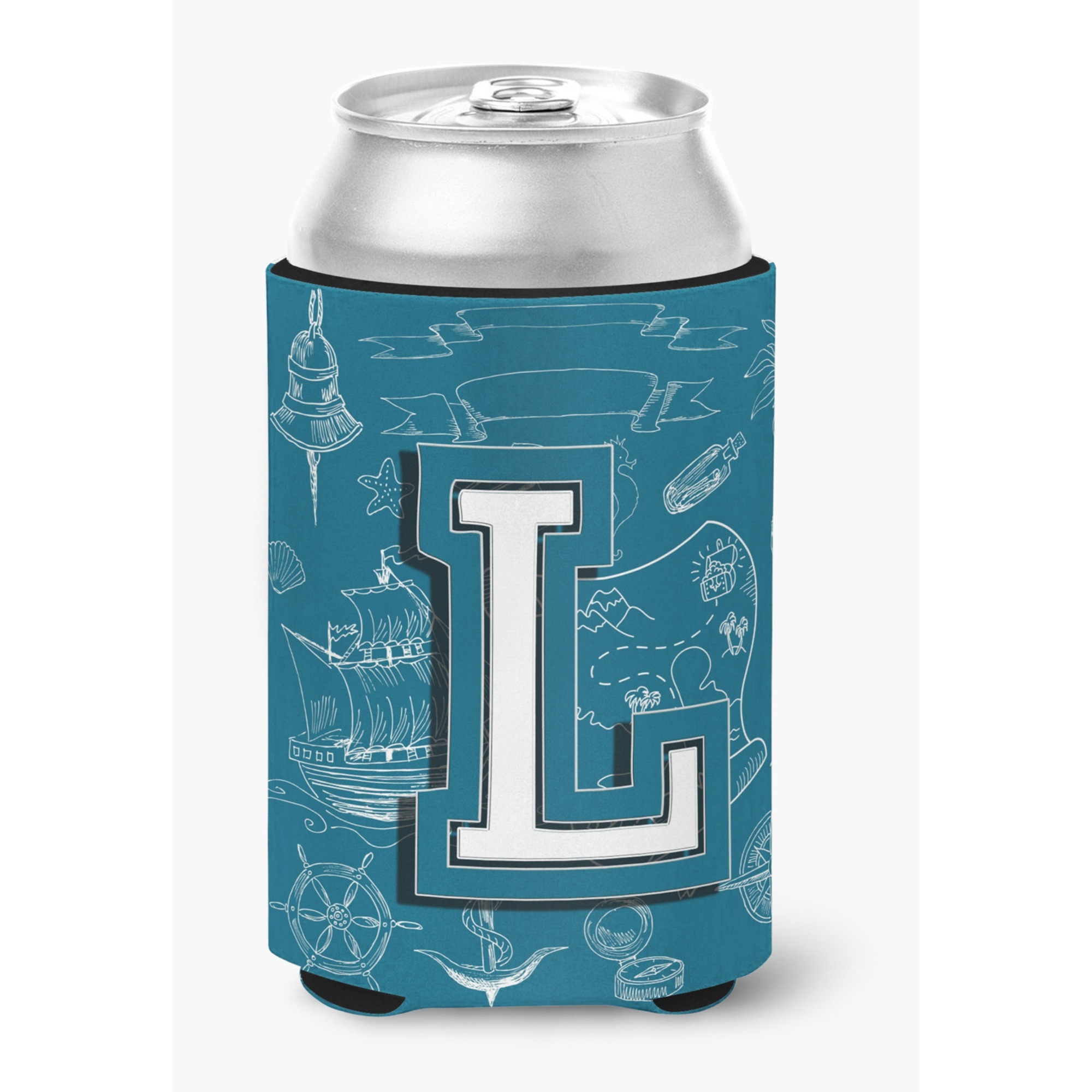 Letter L Sea Doodles Initial Alphabet Can or Bottle Hugger CJ2014-LCC