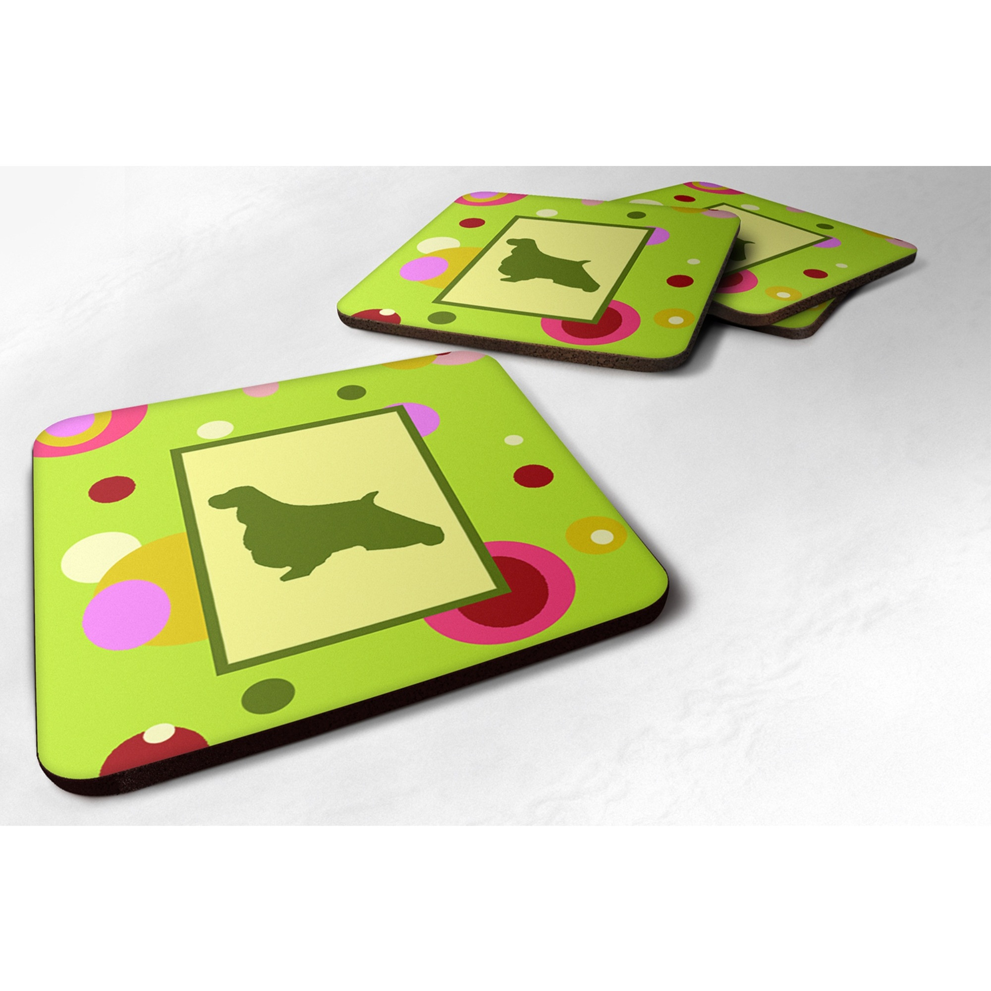 &quotCaroline's Treasures CK1029FC English Springer Spaniel Foam Coasters (Set of 4), 3.5"" H x 3.5"" W, Multicolor"
