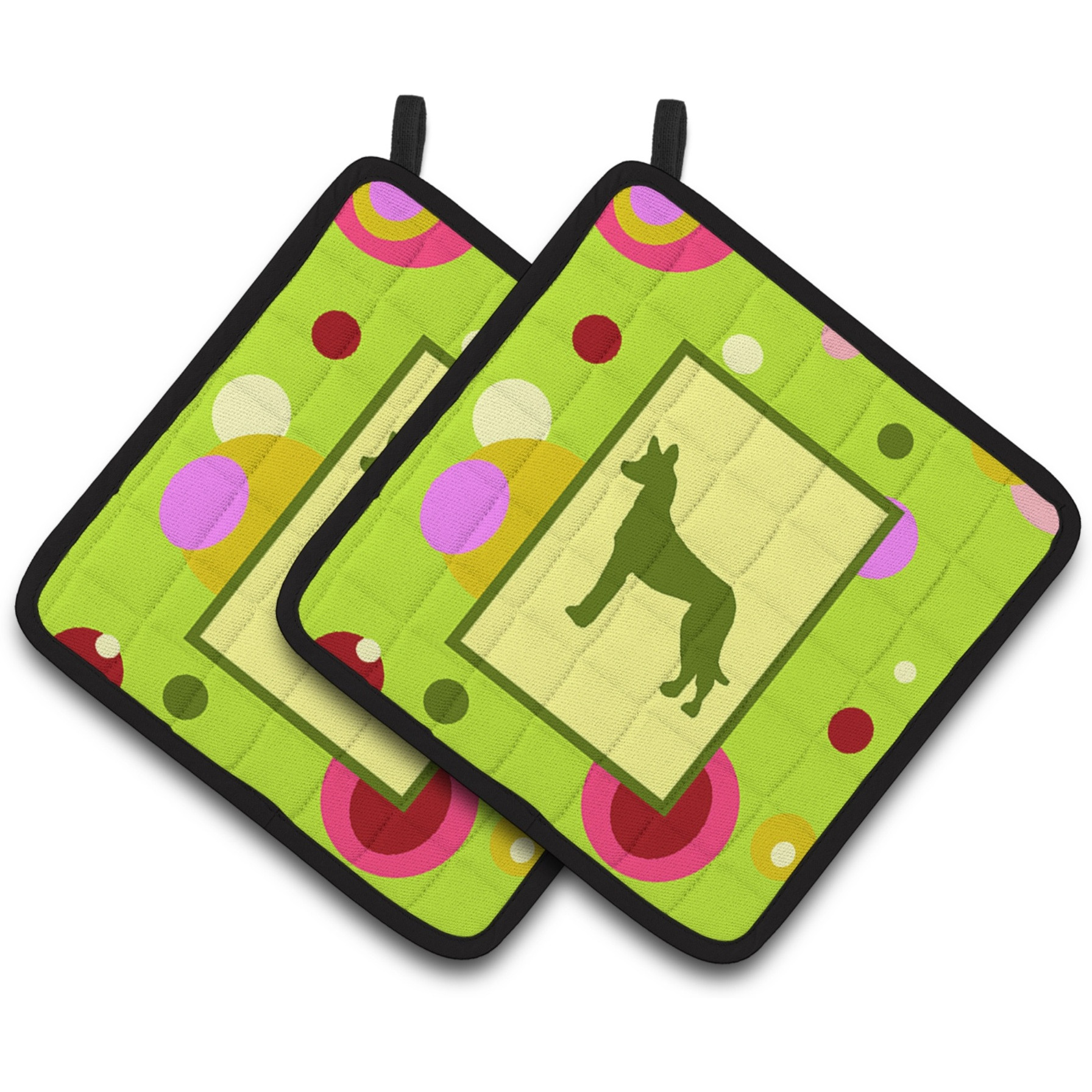 &quotCaroline's Treasures Pharaoh Hound Pair of Pot Holders CK1050PTHD, 7.5HX7.5W, Multicolor"