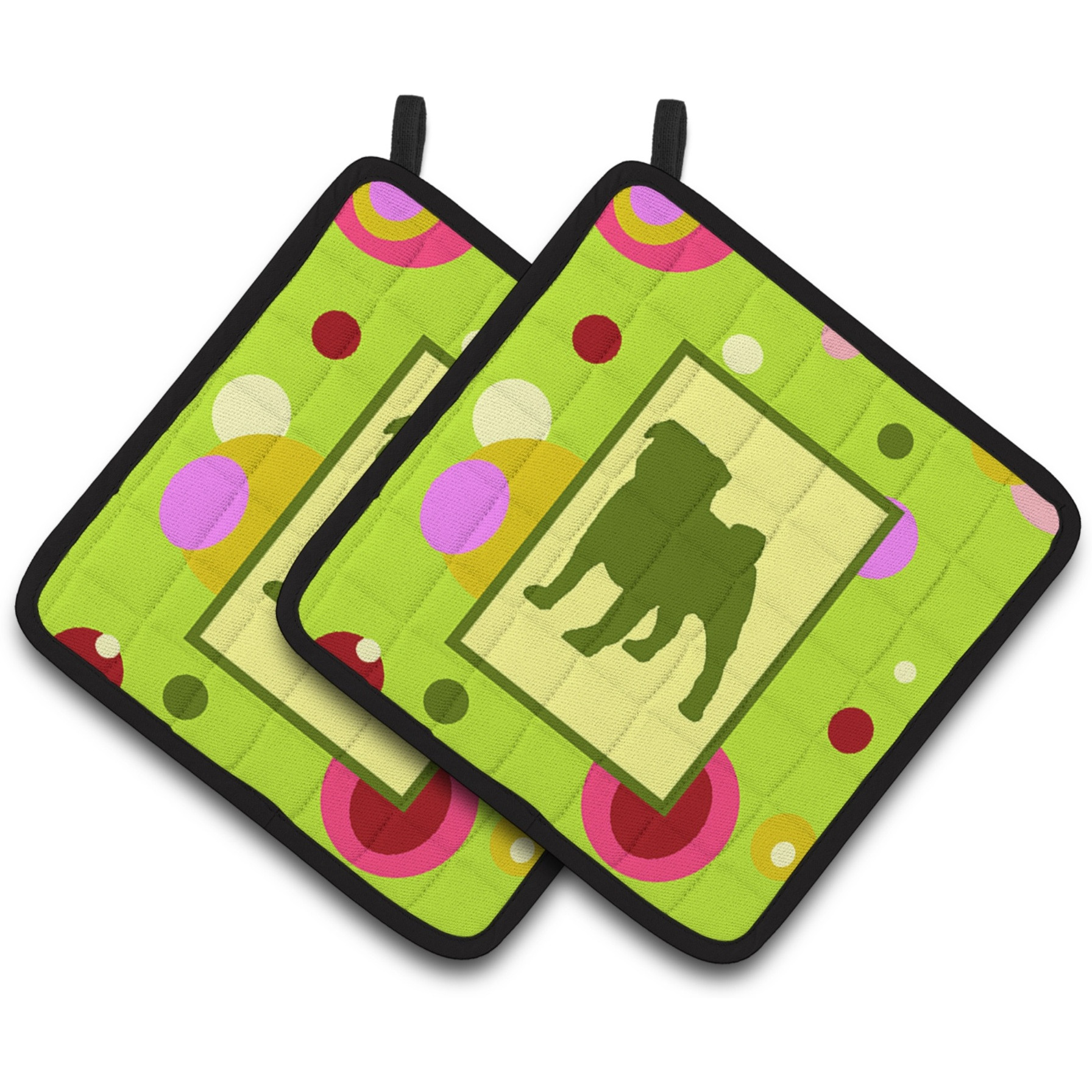 &quotCaroline's Treasures Pug Pair of Pot Holders CK1053PTHD, 7.5HX7.5W, Multicolor"