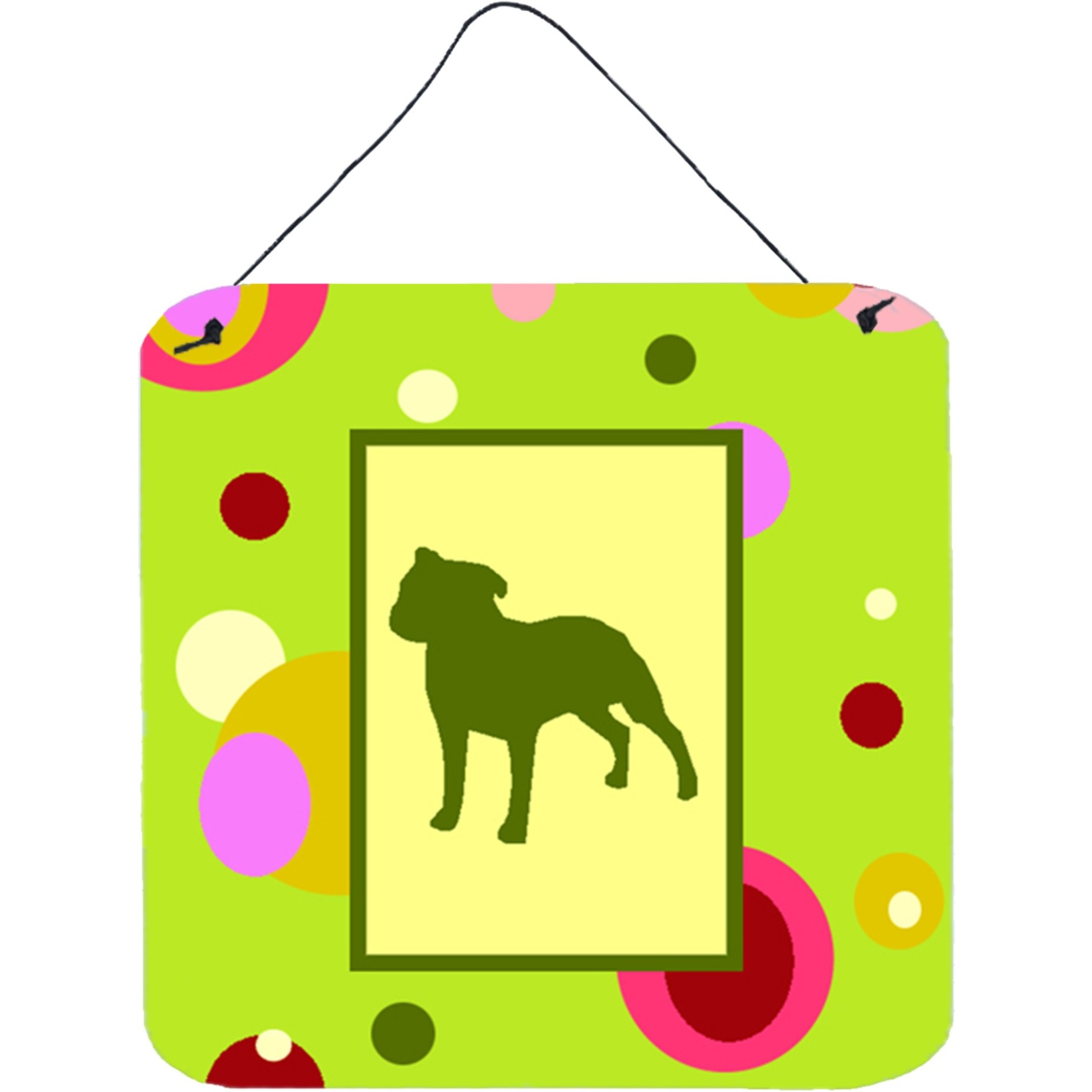 &quotCaroline's Treasures CK1060DS66 Staffie Aluminum Metal Wall or Door Hanging Prints, 6 x 6"", Multicolor"
