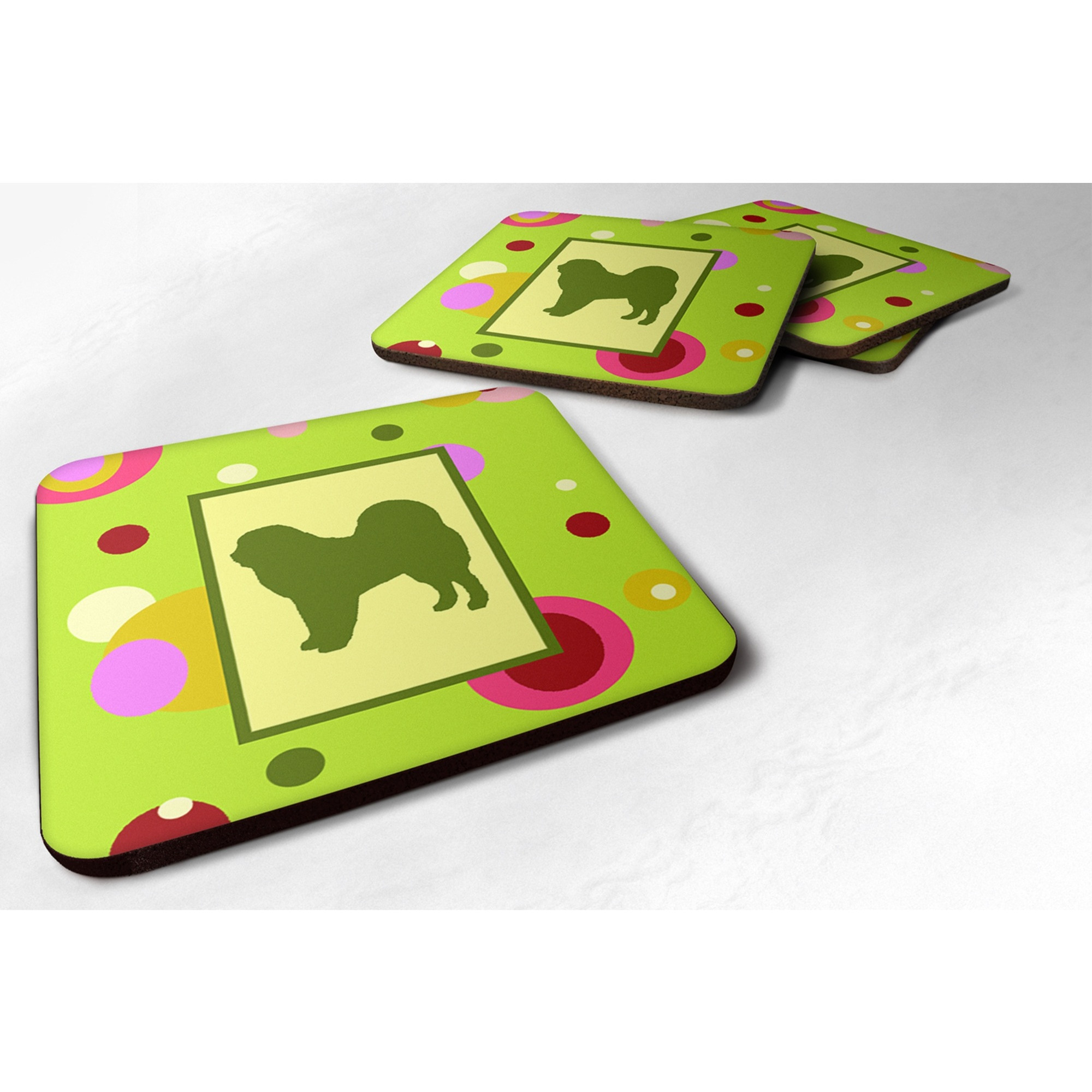 &quotCaroline's Treasures CK1095FC Tibetan Mastiff Foam Coasters (Set of 4), 3.5"" H x 3.5"" W, Multicolor"