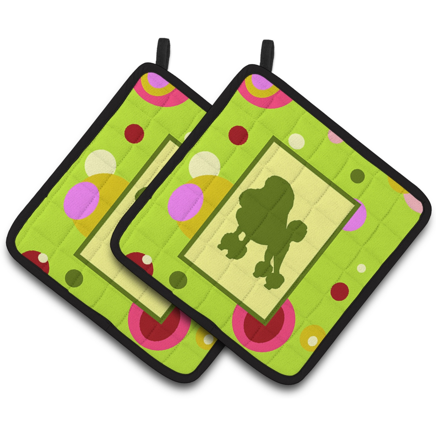 &quotCaroline's Treasures Poodle Pair of Pot Holders CK1106PTHD, 7.5HX7.5W, Multicolor"