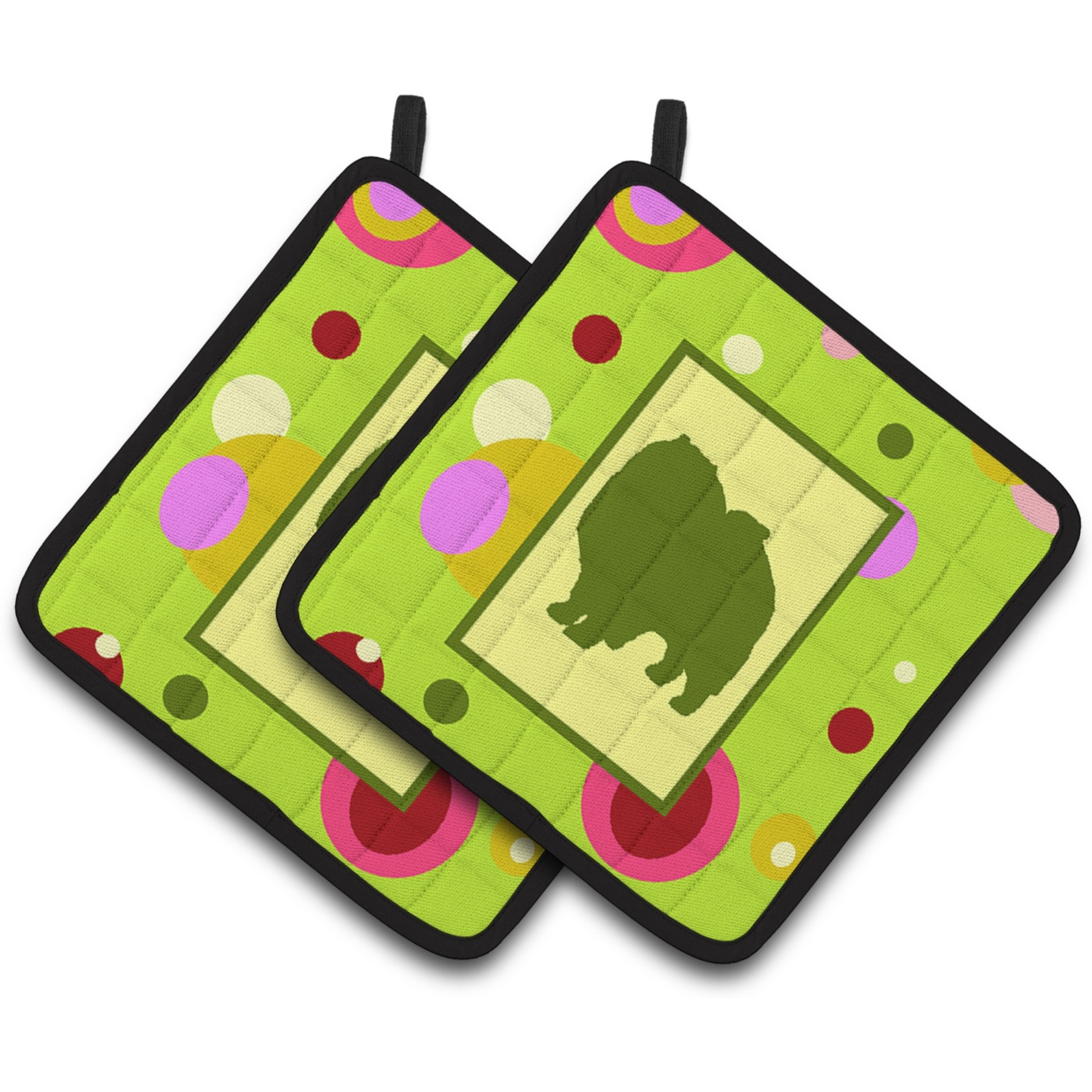 &quotCaroline's Treasures Keeshond Pair of Pot Holders CK1137PTHD, 7.5HX7.5W, Multicolor"