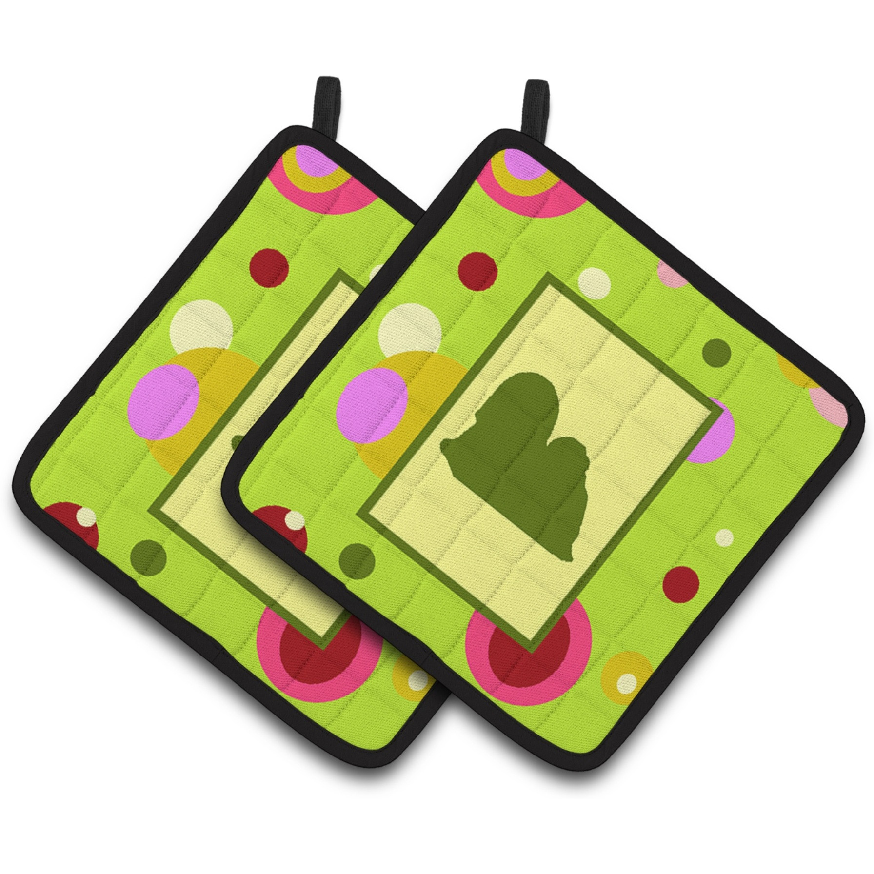 &quotCaroline's Treasures Lhasa Apso Pair of Pot Holders CK1139PTHD, 7.5HX7.5W, Multicolor"