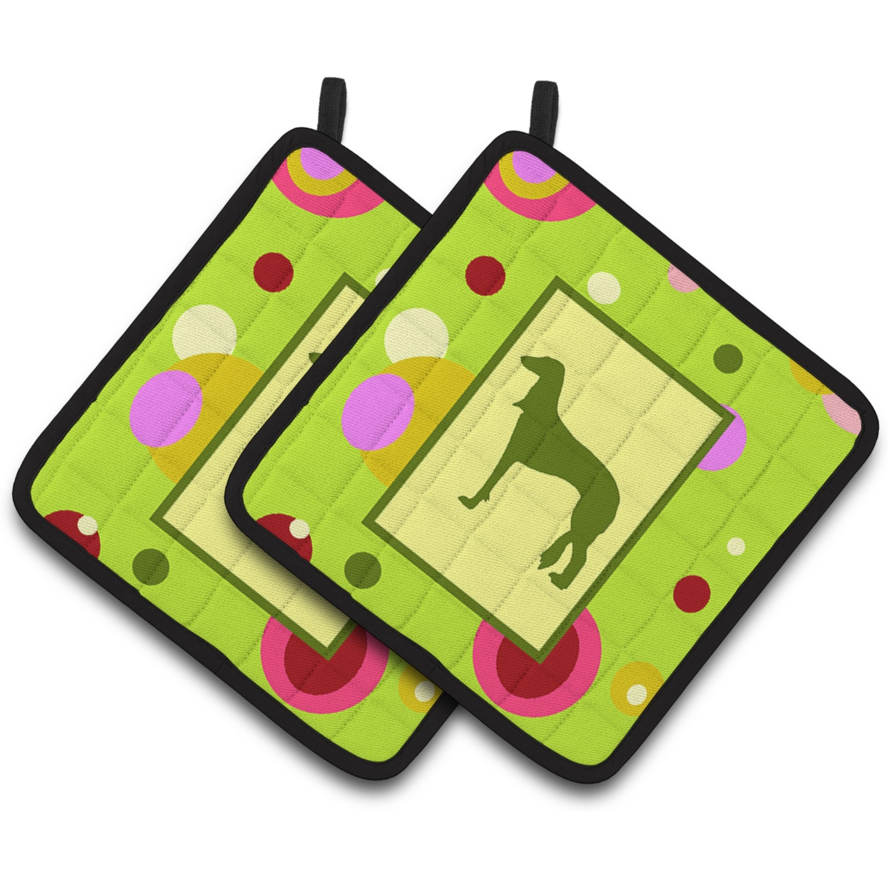 &quotCaroline's Treasures Saluki Pair of Pot Holders CK1146PTHD, 7.5HX7.5W, Multicolor"