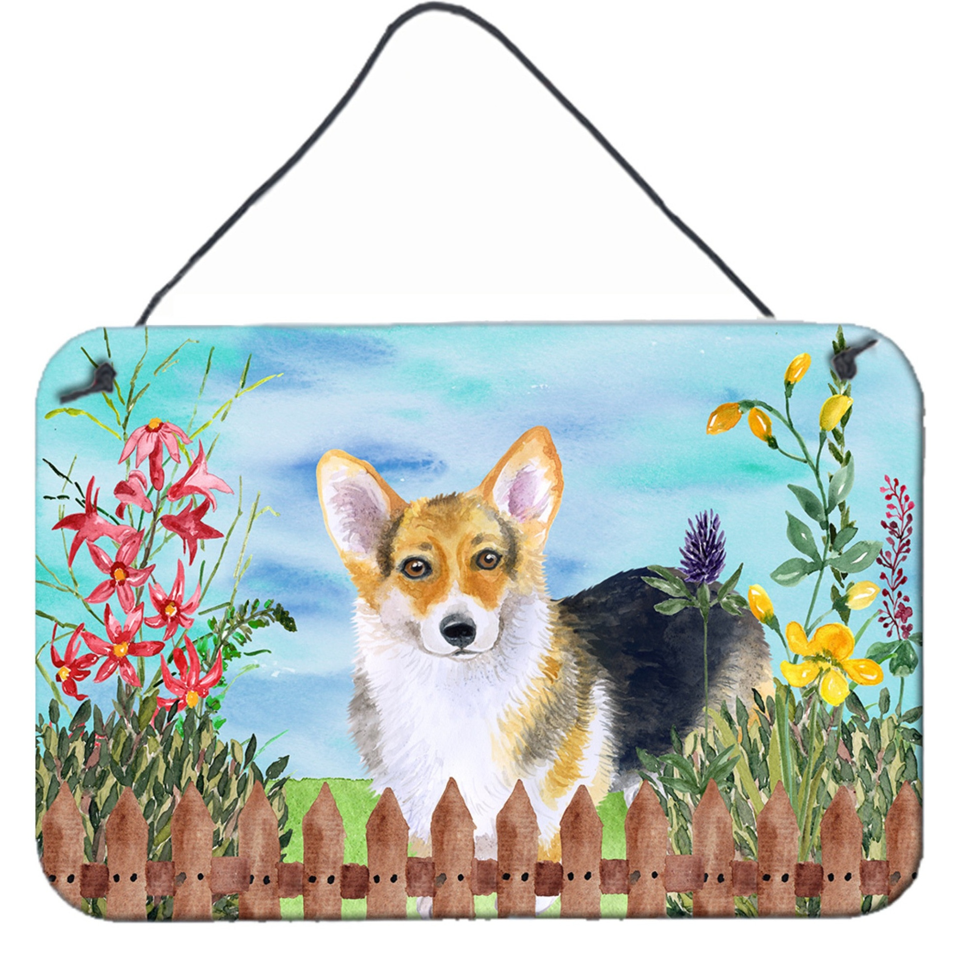 &quotCaroline's Treasures Pembroke Corgi Spring Metal Print, 8"" x 12"", Multicolor"