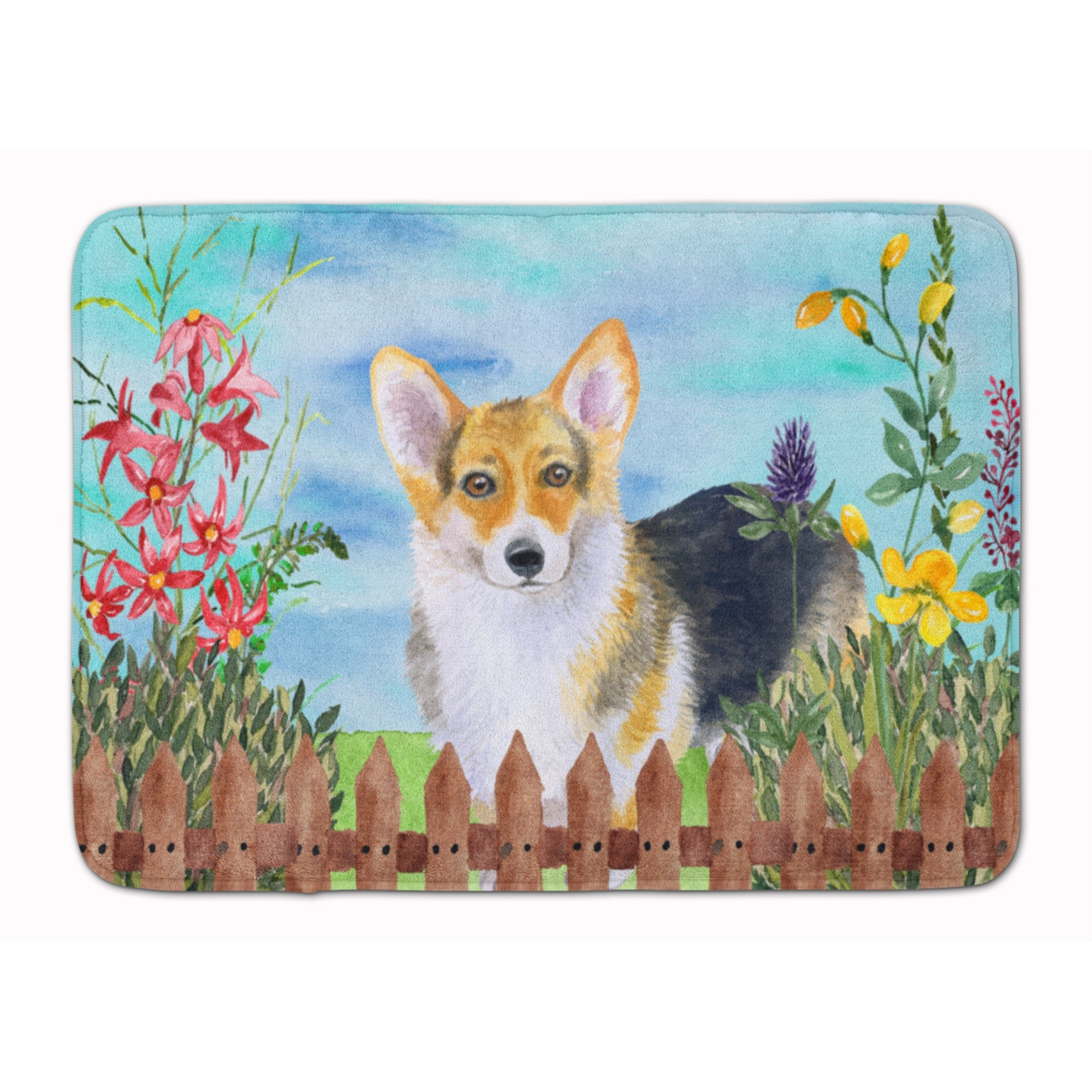 &quotCaroline's Treasures Pembroke Corgi Spring Floor Mat, 19"" x 27"", Multicolor"