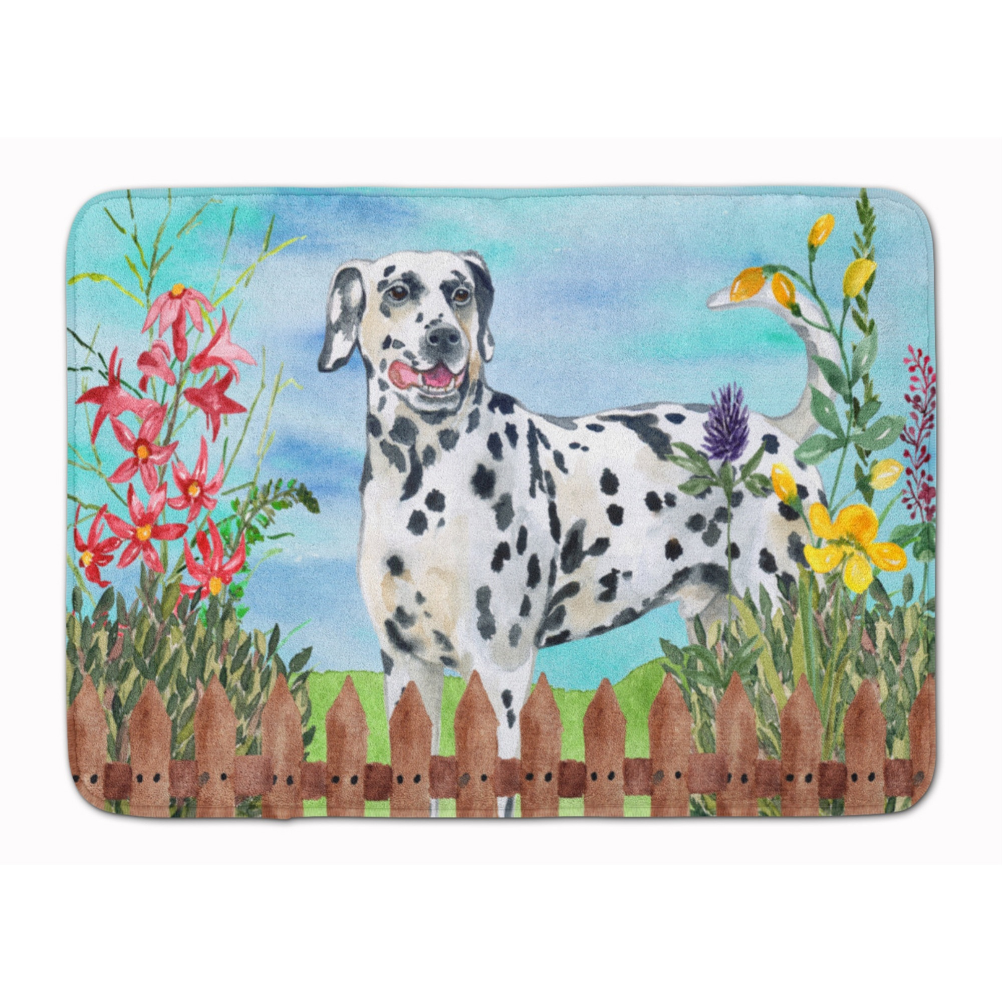 &quotCaroline's Treasures Dalmatian Spring Floor Mat, 19"" x 27"", Multicolor"