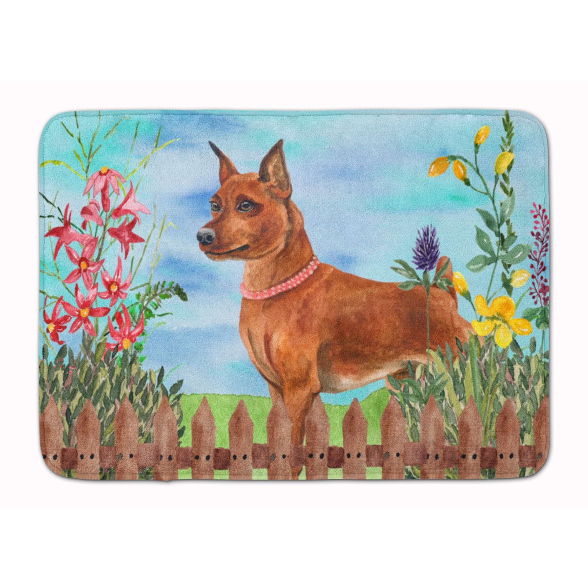 &quotCaroline's Treasures Miniature Pinscher Spring Floor Mat, 19"" x 27"", Multicolor"