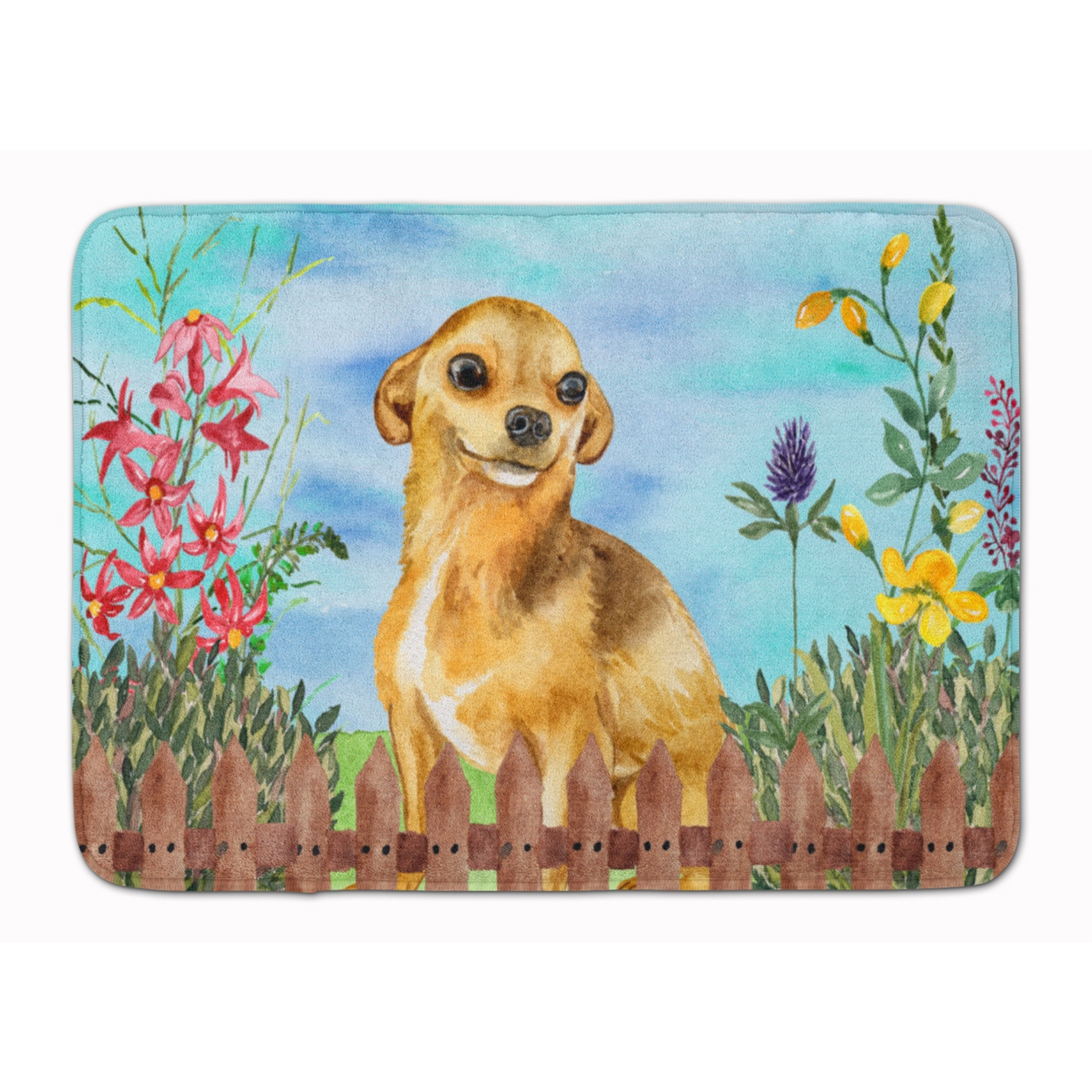 &quotCaroline's Treasures Chihuahua Spring Floor Mat, 19"" x 27"", Multicolor"