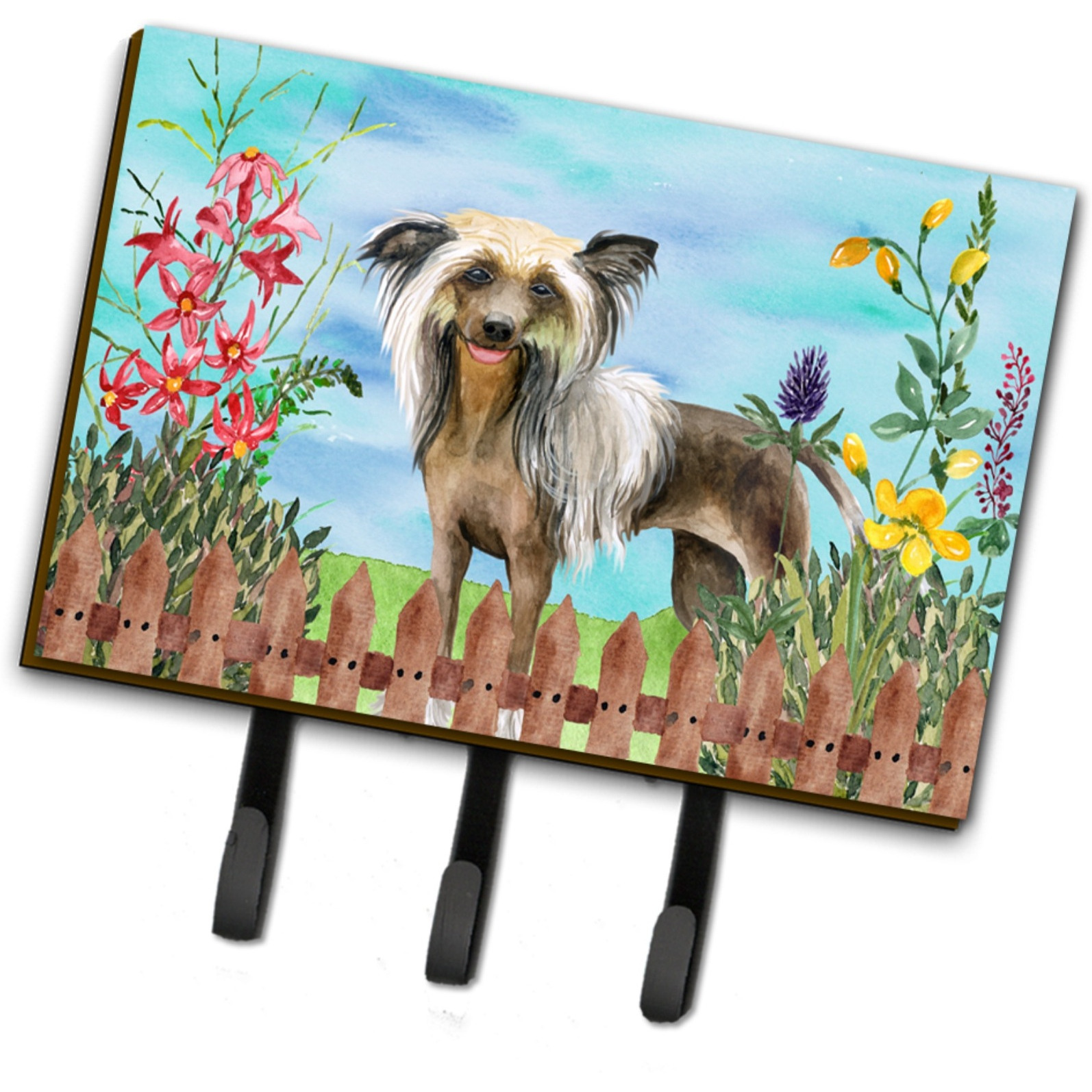 &quotCaroline's Treasures Chinese Crested Spring Wall Hook, Triple"