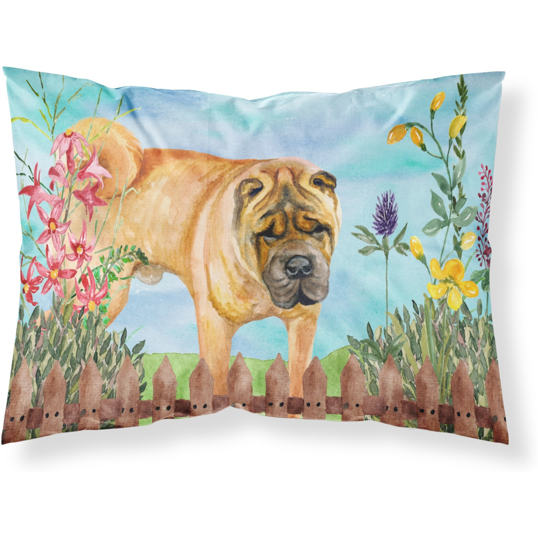 Caroline's Treasures Shar Pei Spring Pillowcase Standard Multicolor