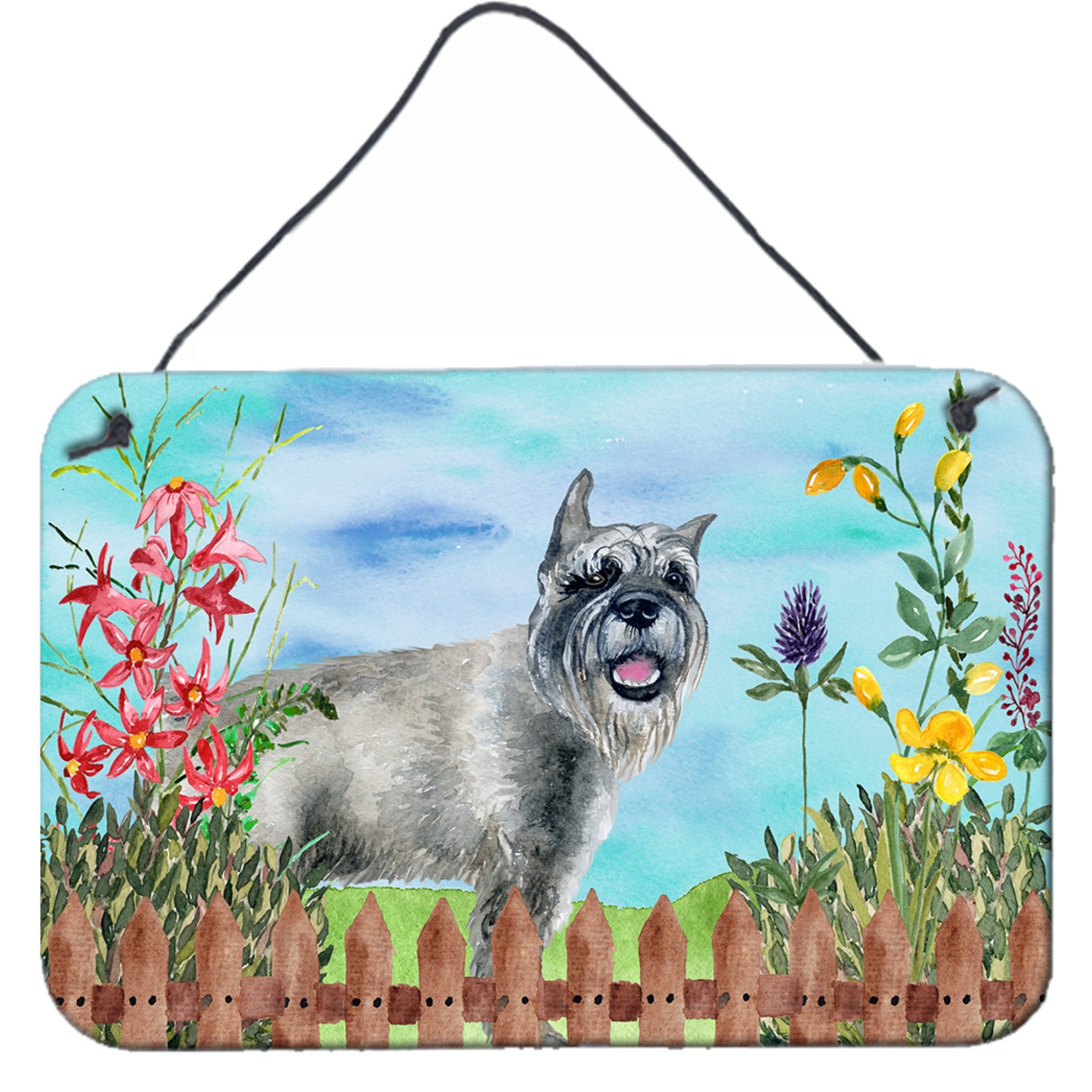 &quotCaroline's Treasures Schnauzer Spring Metal Print, 8"" x 12"""