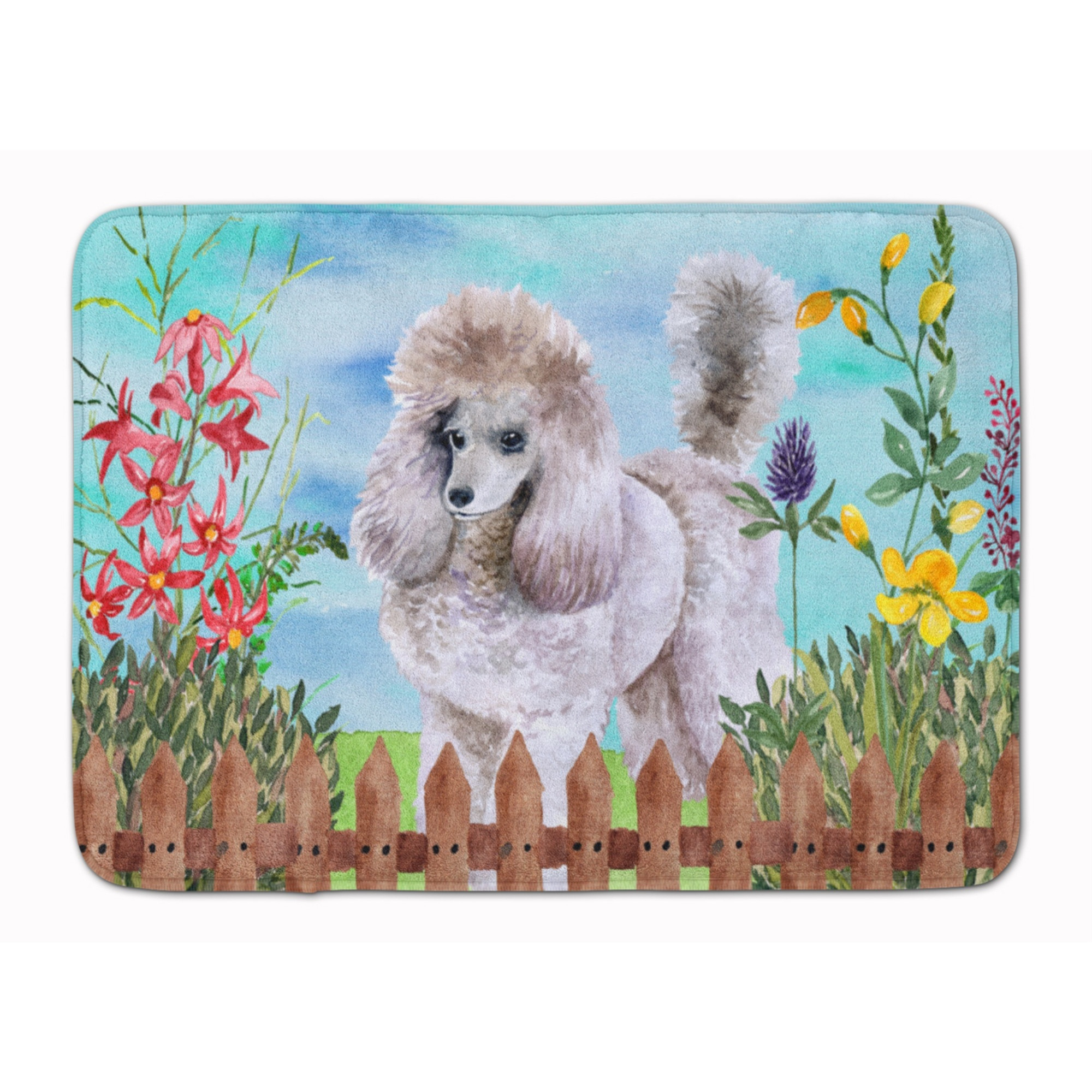 &quotCaroline's Treasures Poodle Spring Floor Mat, 19"" x 27"", Multicolor"