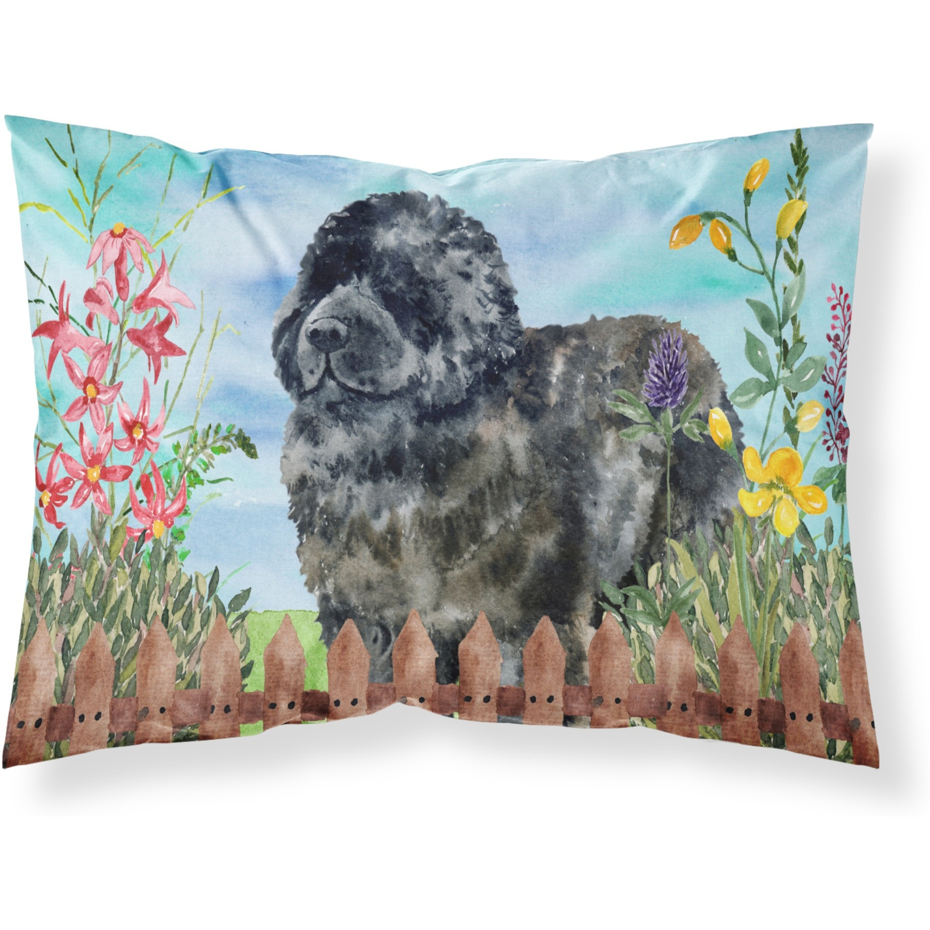 Caroline's Treasures Newfoundland Spring Pillowcase Standard Multicolor