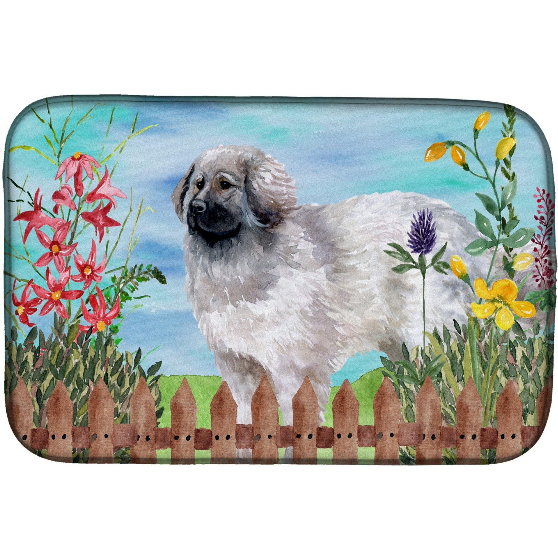 &quotCaroline's Treasures Moscow Watchdog Spring Dish Drying Mat, 14"" x 21"""