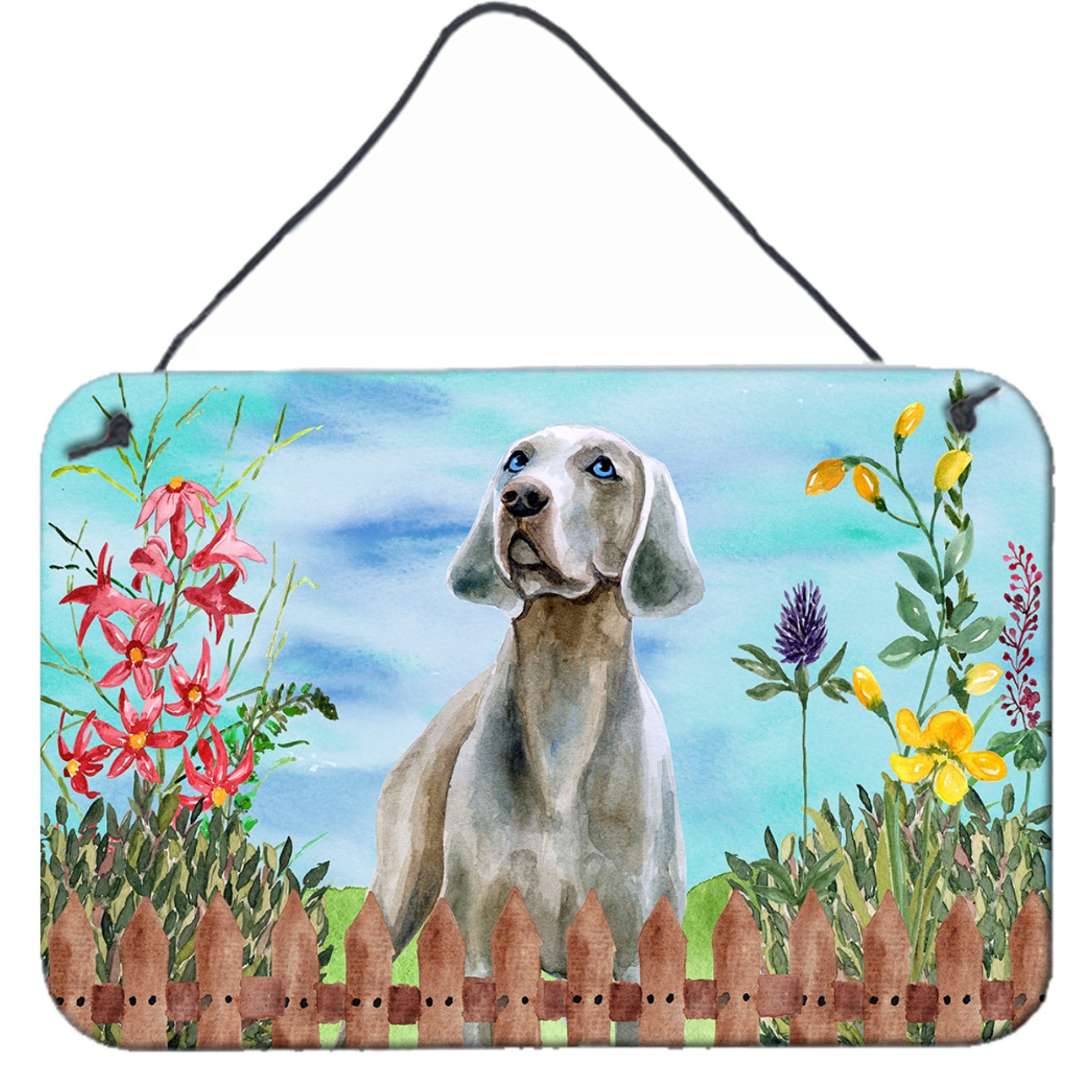&quotCaroline's Treasures Weimaraner Spring Metal Print, 8"" x 12"", Multicolor"