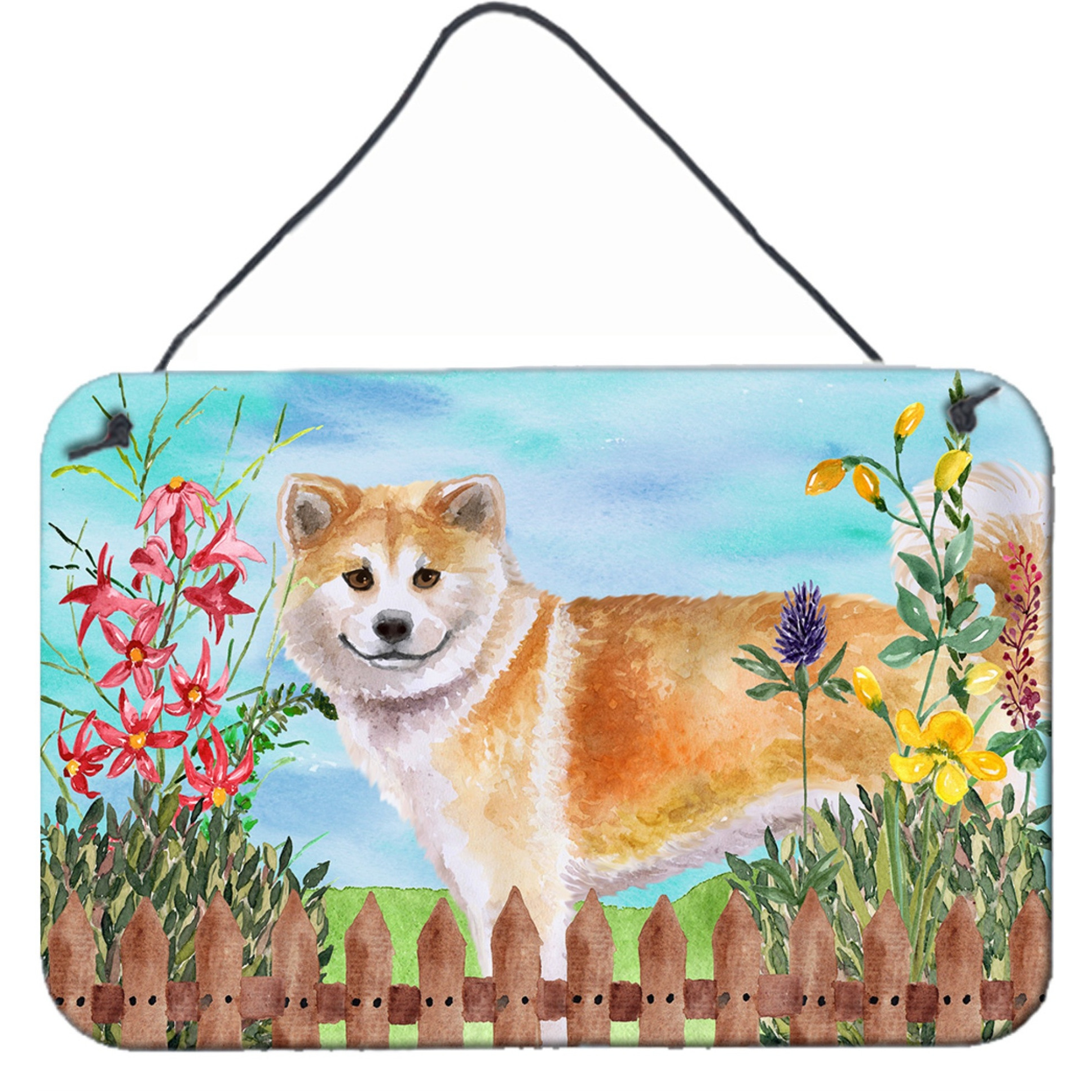 &quotCaroline's Treasures Shiba Inu Spring Metal Print, 8"" x 12"""