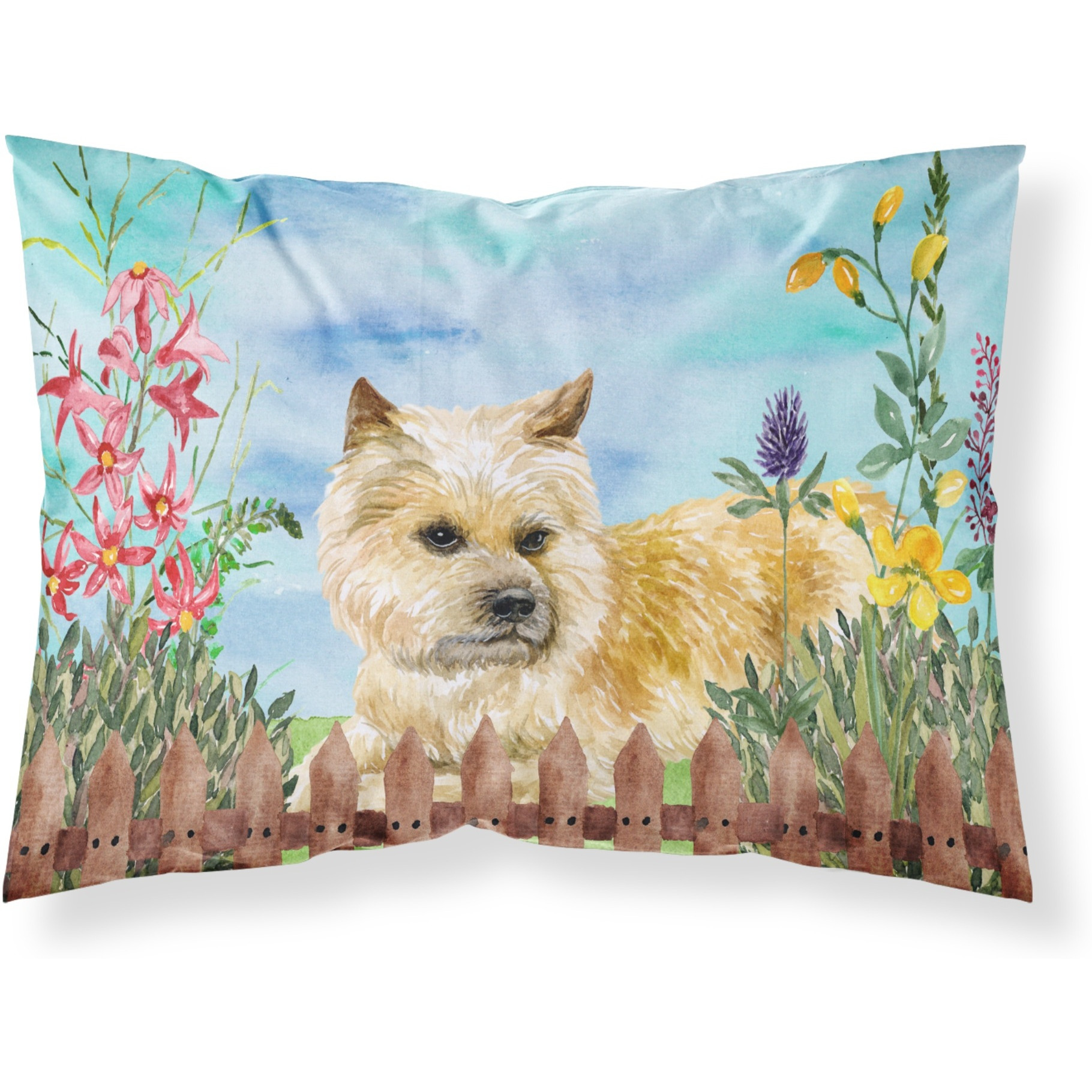 &quotCaroline's Treasures Cairn Terrier Spring Printed, Polyester, 250 Thread count, Envelope closure Pillowcase, Standard, Multicolor"