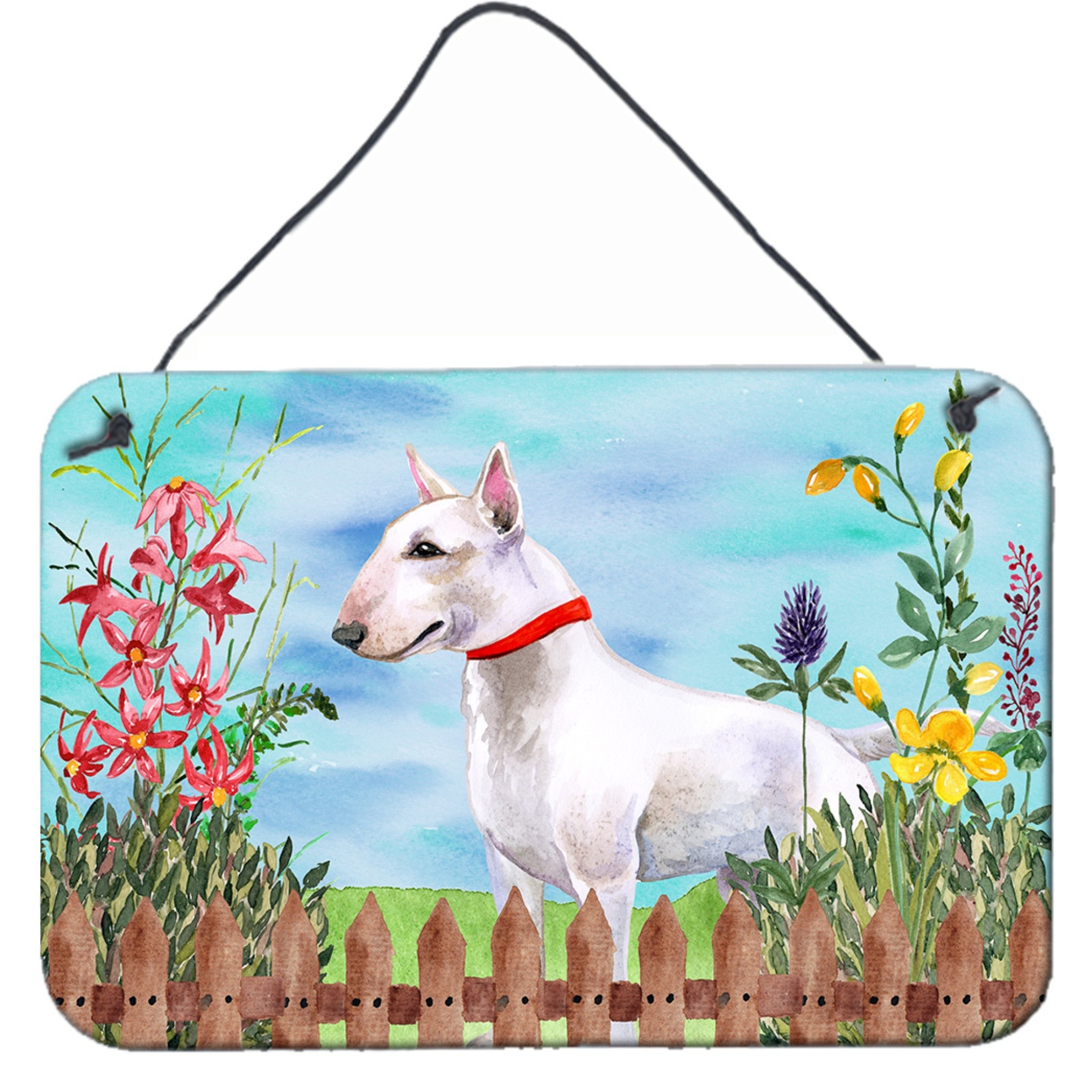 &quotCaroline's Treasures Bull Terrier Spring Metal Print, 8"" x 12"""