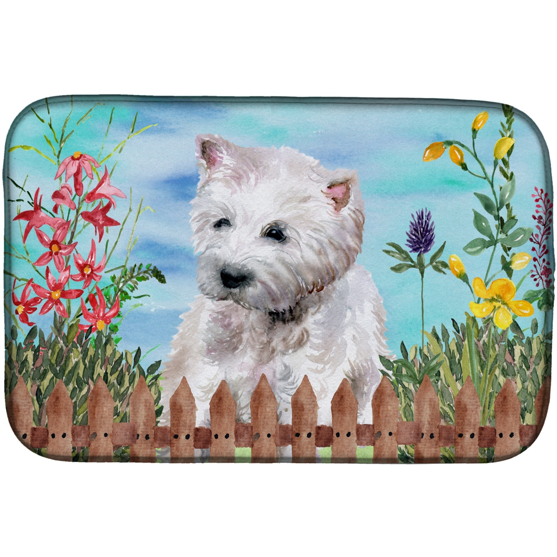 &quotCaroline's Treasures Wes tie Spring Dish Drying Mat, 14 x 21"